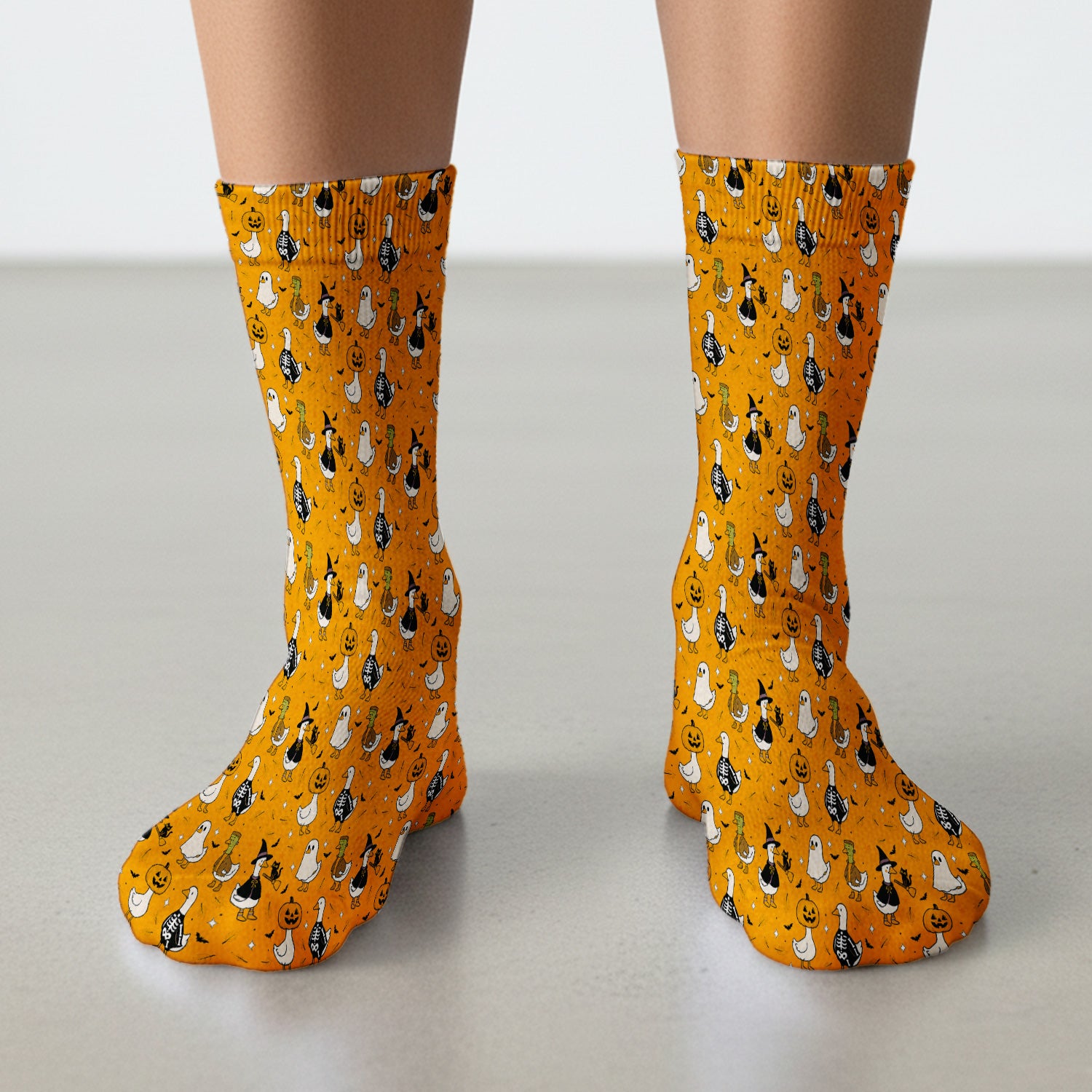 Spooky Halloween Goose Socks, Adult Socks for Men and Women