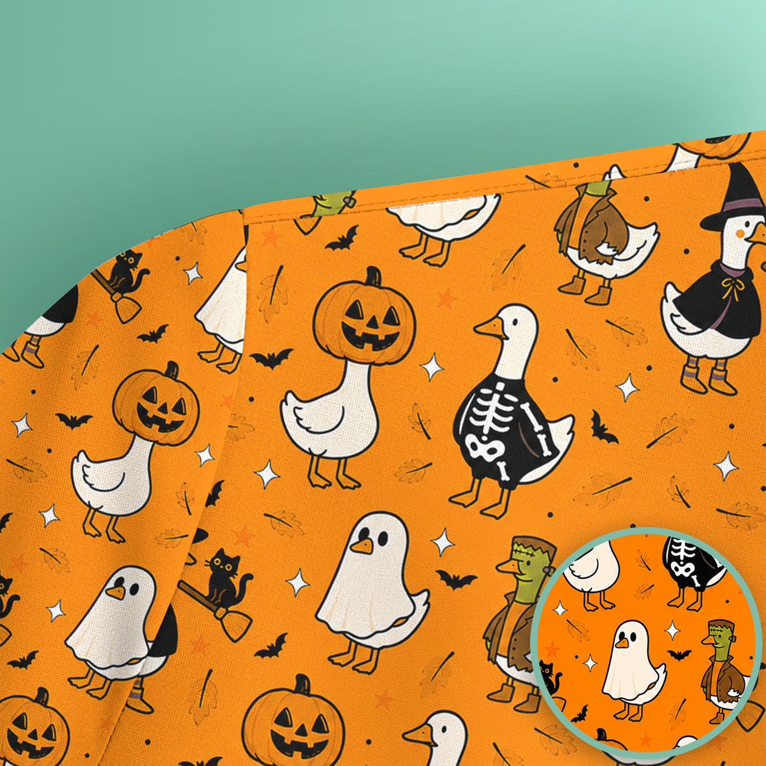 Spooky Halloween Goose Scrub Top, Comfortable Scrubs for Nurses