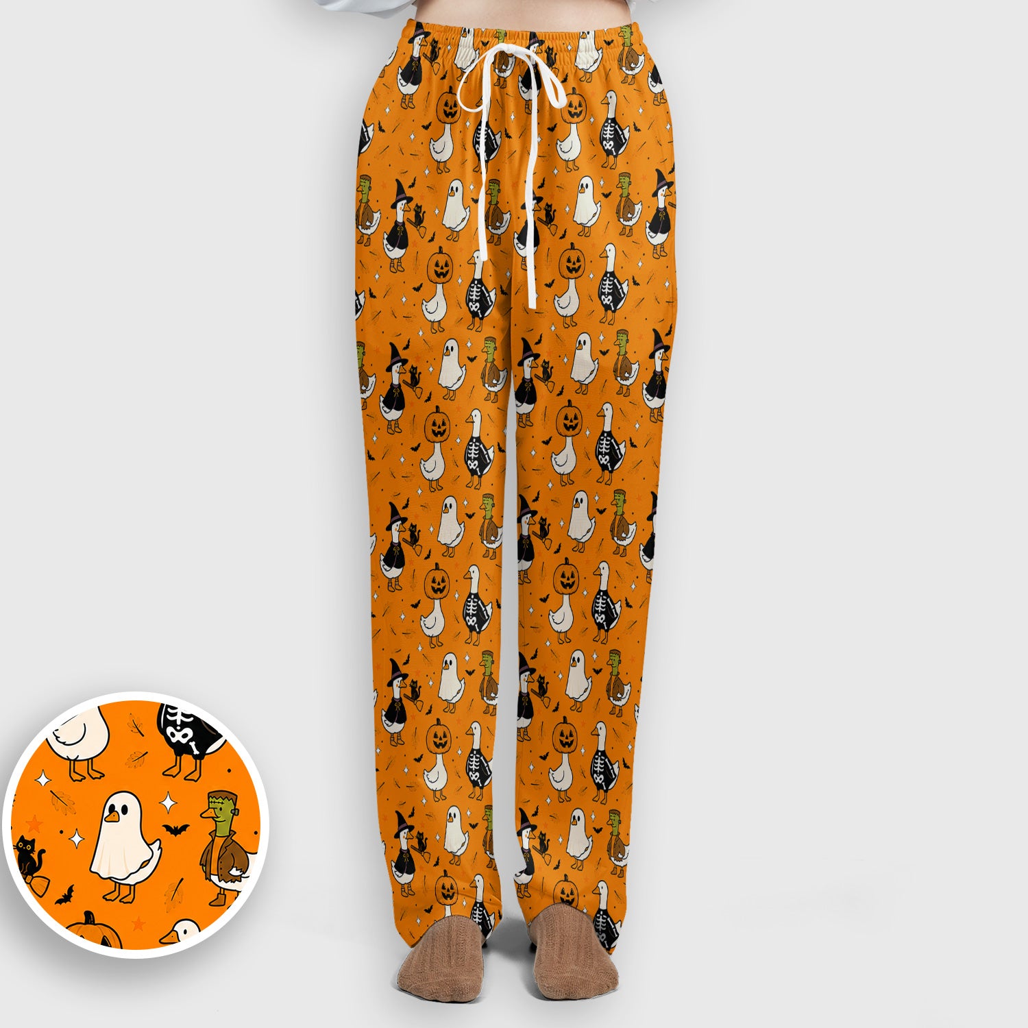 Spooky Halloween Goose Scrub Set, Scrub Pants and V Neck Top