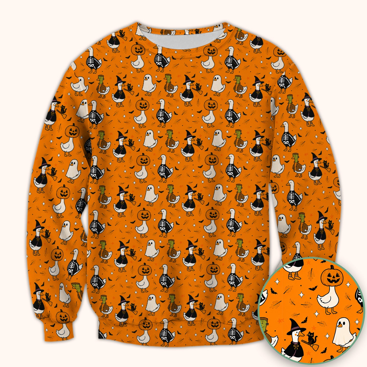 Spooky Halloween Goose Scrub Top, Comfortable Scrubs for Nurses