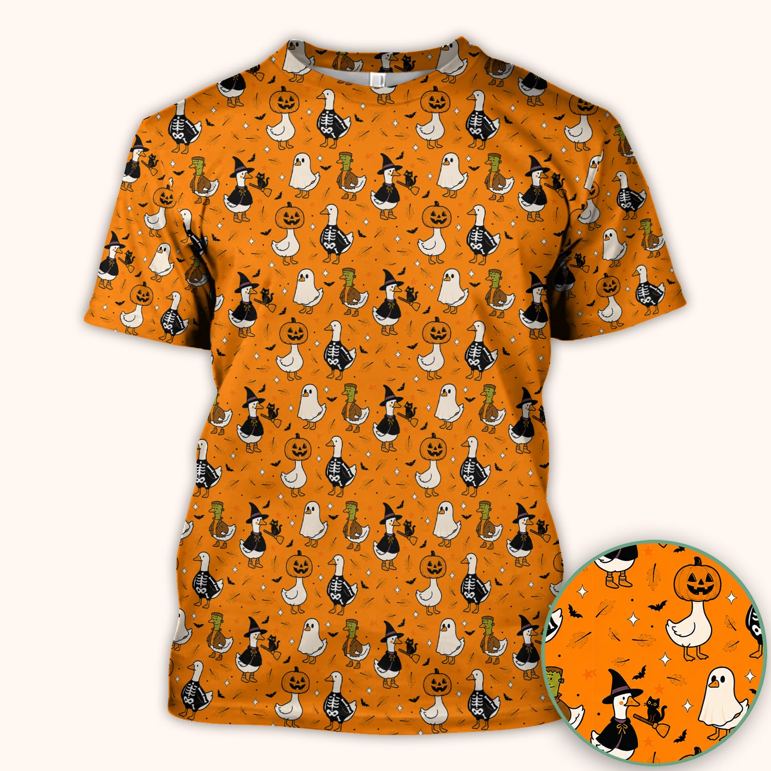 Spooky Halloween Goose Scrub Top, Comfortable Scrubs for Nurses