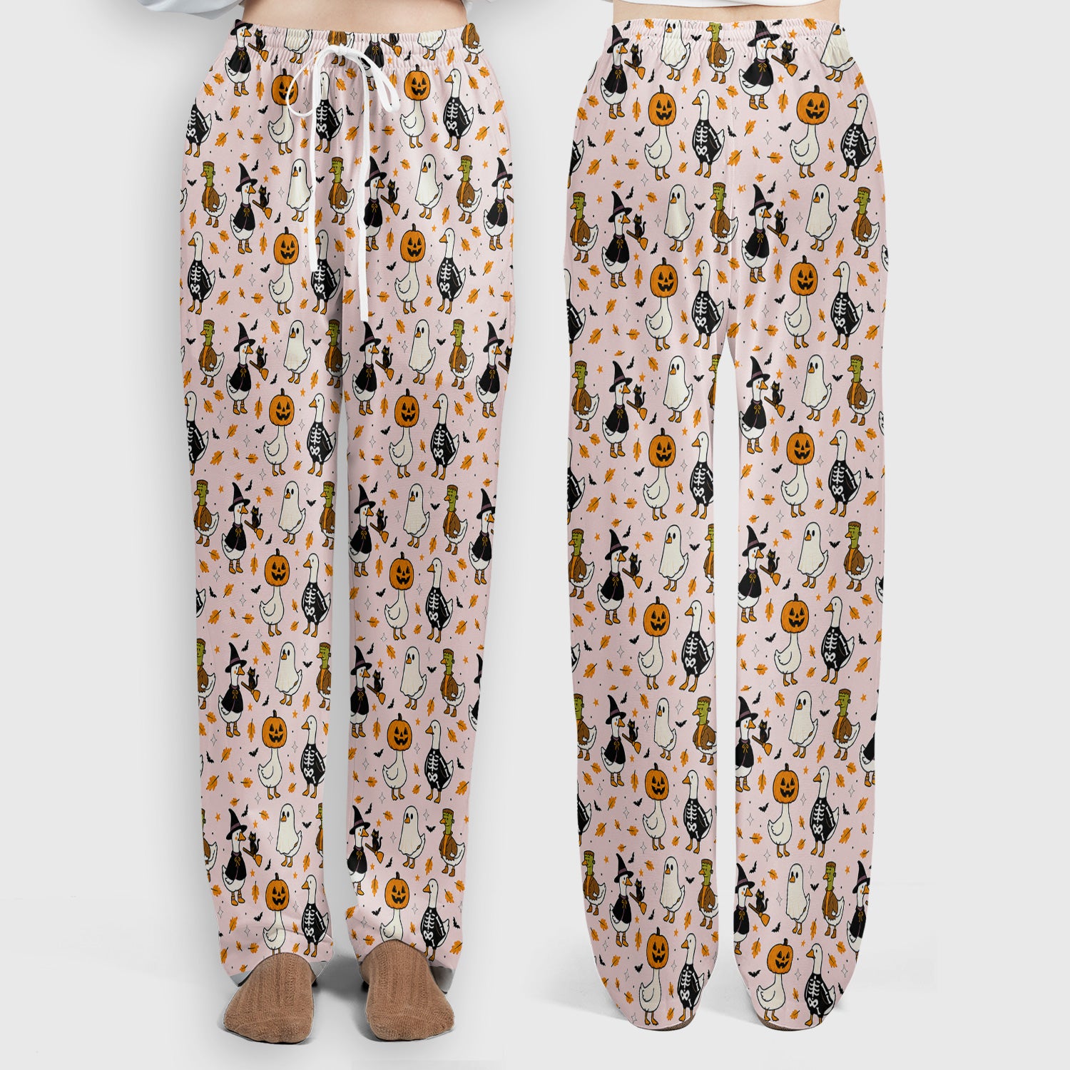 Spooky Halloween Goose Scrub Set, Scrub Pants and V Neck Top