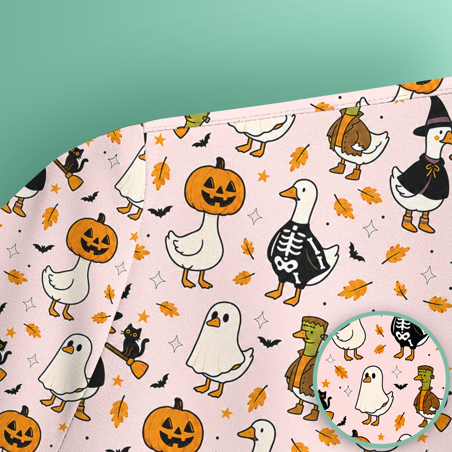 Spooky Halloween Goose Scrub Top, Comfortable Scrubs for Nurses