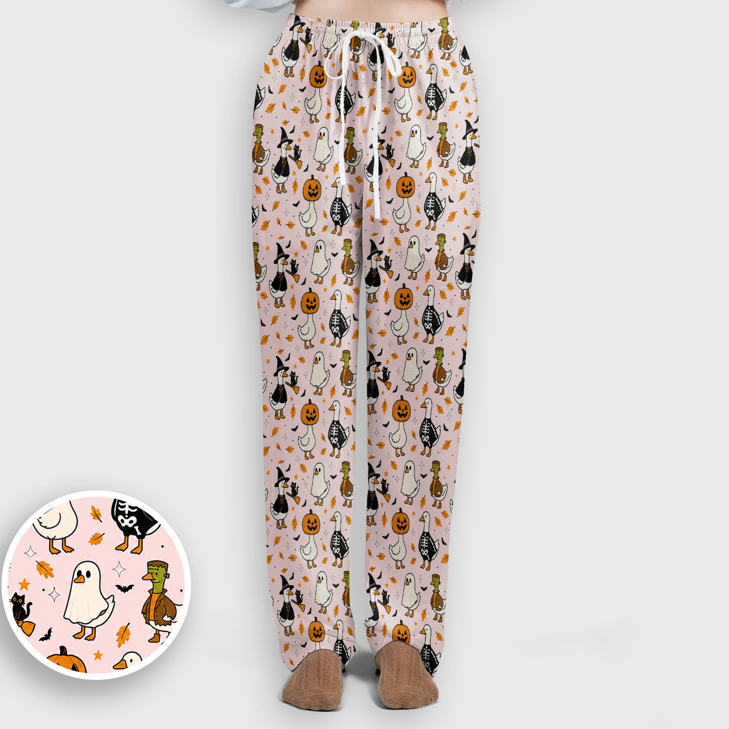 Spooky Halloween Goose Scrub Set, Scrub Pants and V Neck Top
