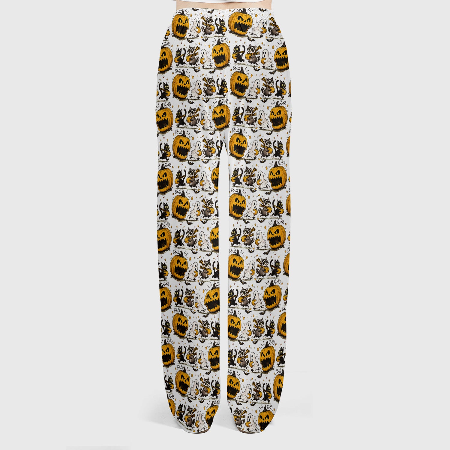 Spooky Halloween Woodland Critters Pattern Scrub Set, Scrub Pants and V Neck Top