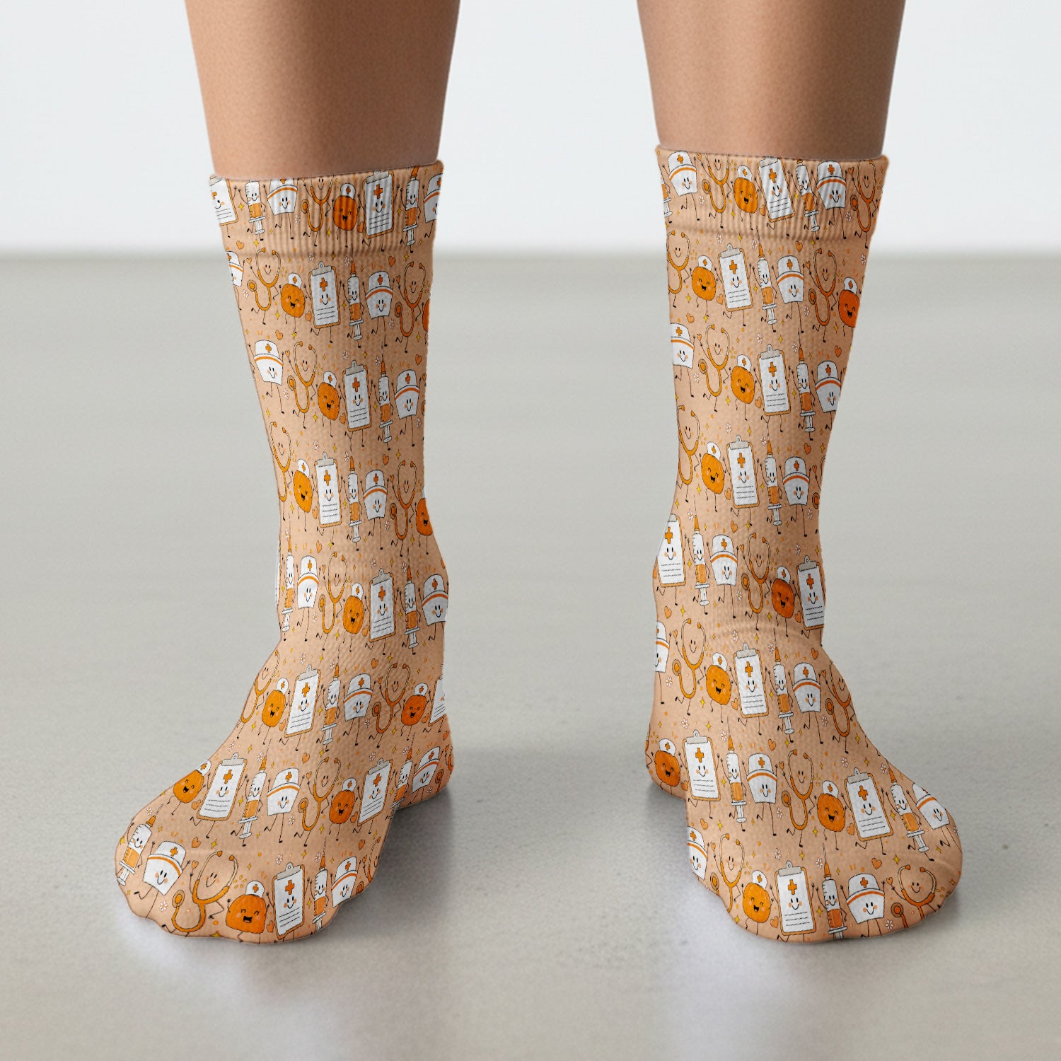 Halloween Stethoscope And Medical Icons Socks, Adult Socks for Men and Women