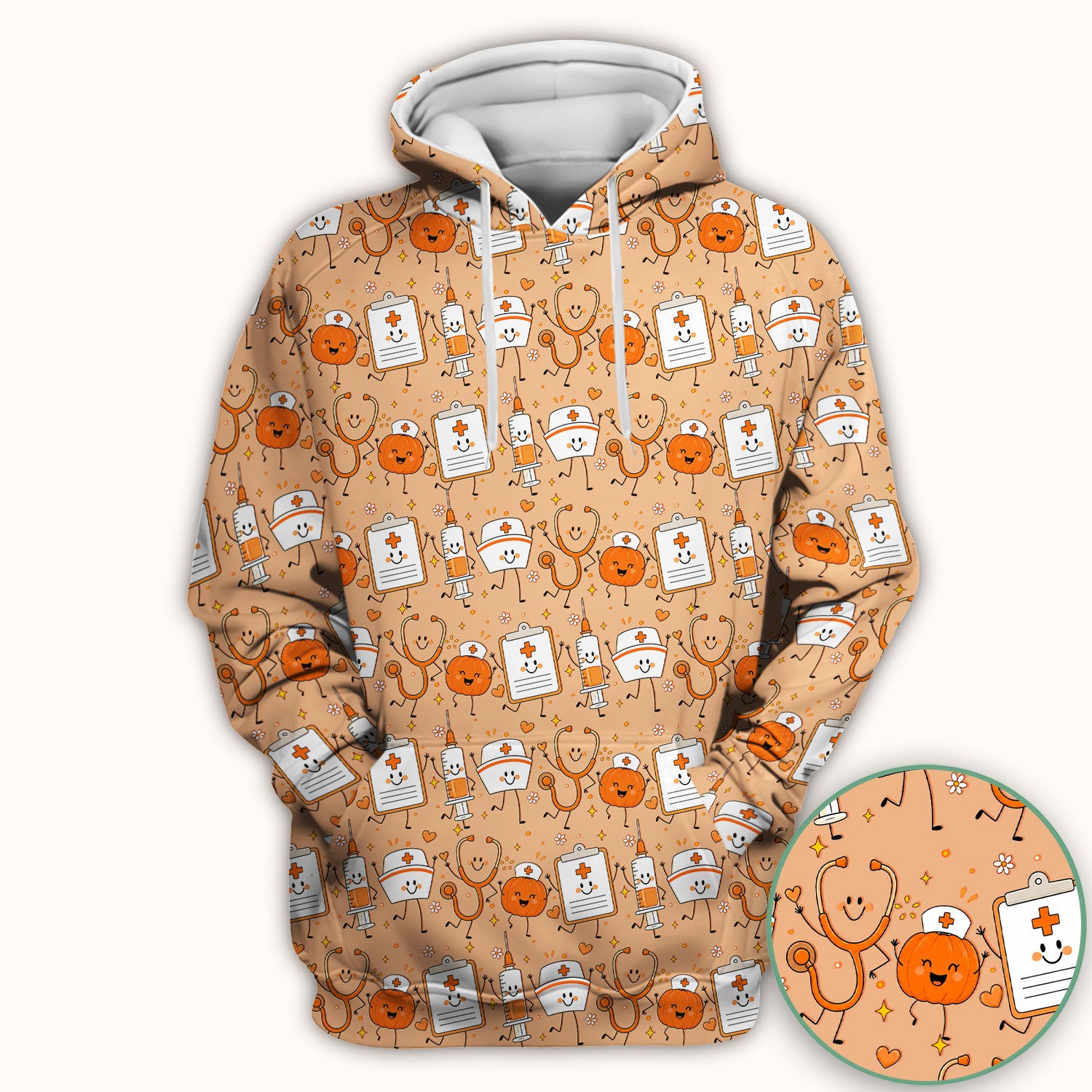 Halloween Stethoscope And Medical Icons Scrub Top, Comfortable Scrubs for Nurses