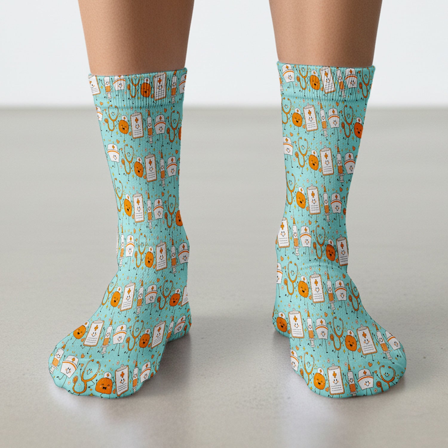 Halloween Stethoscope And Medical Icons Socks, Adult Socks for Men and Women