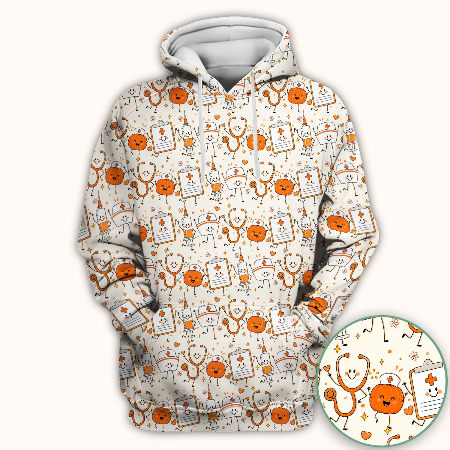 Halloween Stethoscope And Medical Icons Scrub Top, Comfortable Scrubs for Nurses