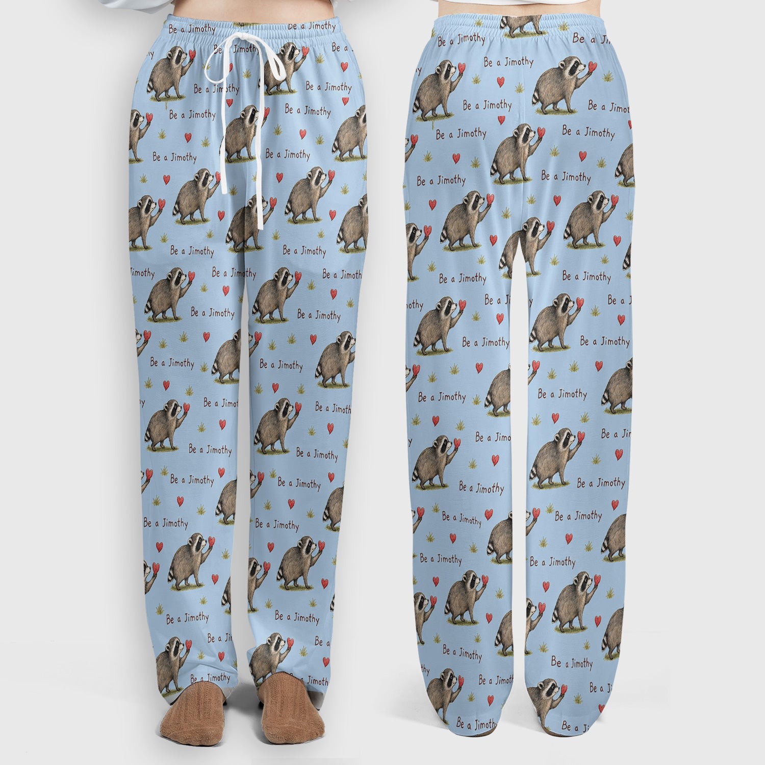 Cute Be A Jimothy Raccoon Hearts Scrub Set, Scrub Pants and V Neck Top