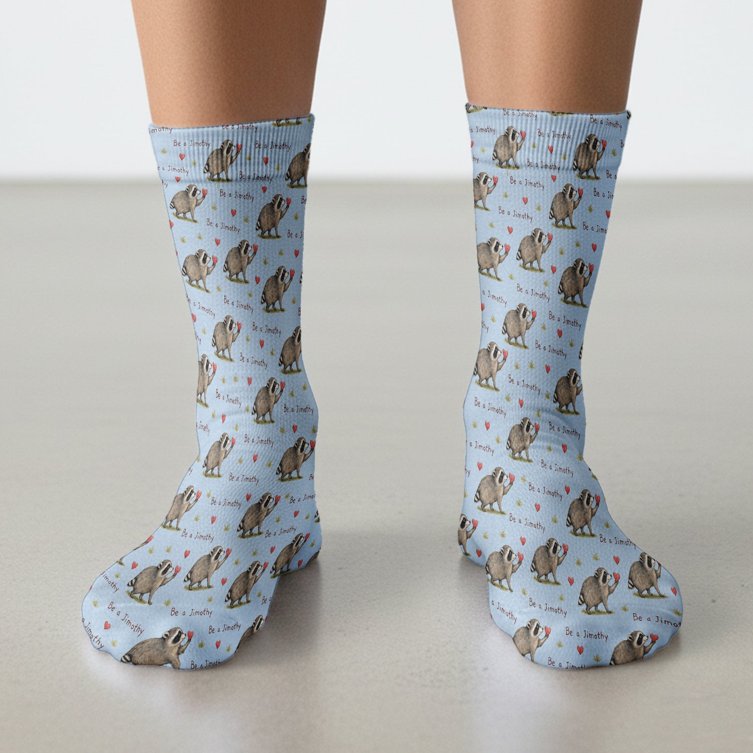 Cute Be A Jimothy Raccoon Hearts Socks, Adult Socks for Men and Women