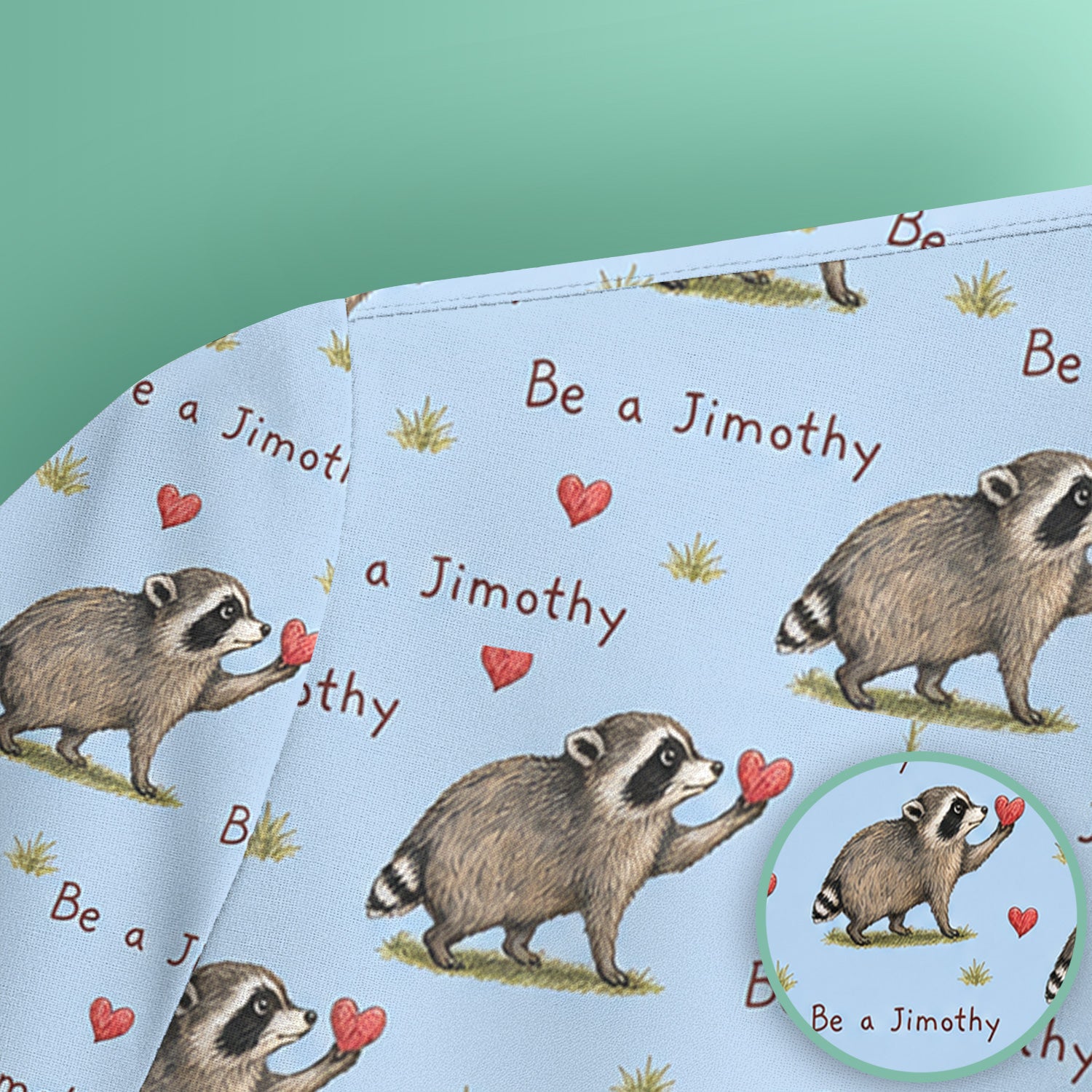 Cute Be A Jimothy Raccoon Hearts Scrub Top, Comfortable Scrubs for Nurses