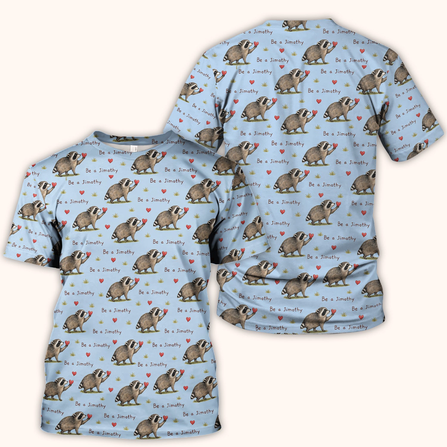 Cute Be A Jimothy Raccoon Hearts Scrub Top, Comfortable Scrubs for Nurses