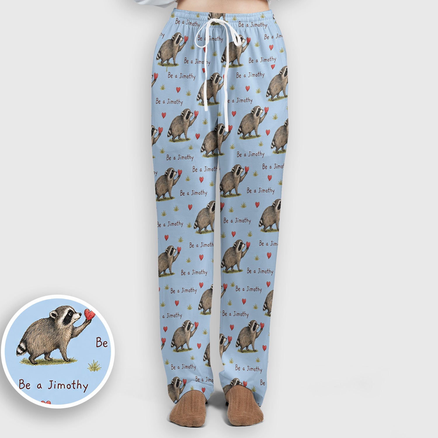 Cute Be A Jimothy Raccoon Hearts Scrub Set, Scrub Pants and V Neck Top