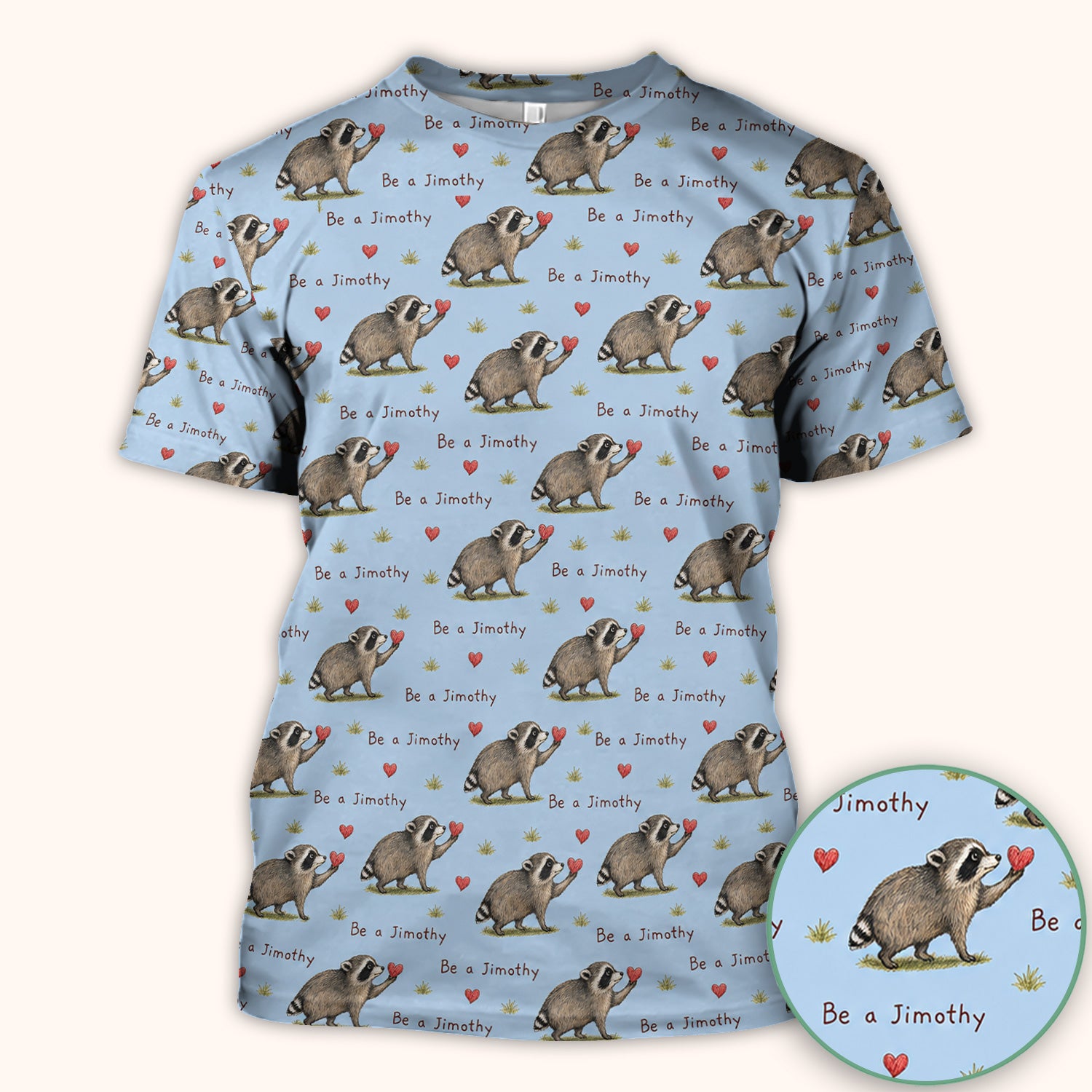 Cute Be A Jimothy Raccoon Hearts Scrub Top, Comfortable Scrubs for Nurses