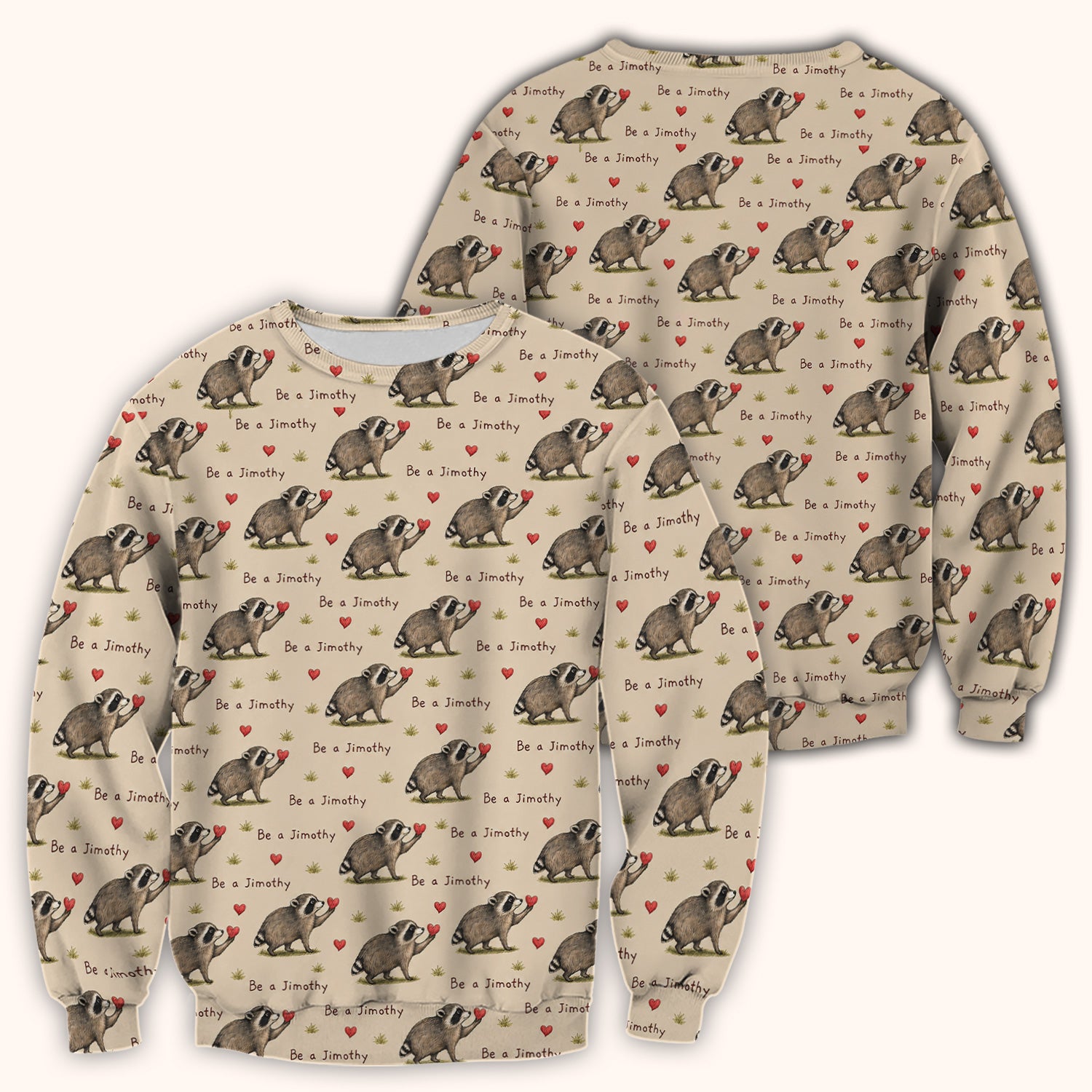 Cute Be A Jimothy Raccoon Hearts Scrub Top, Comfortable Scrubs for Nurses