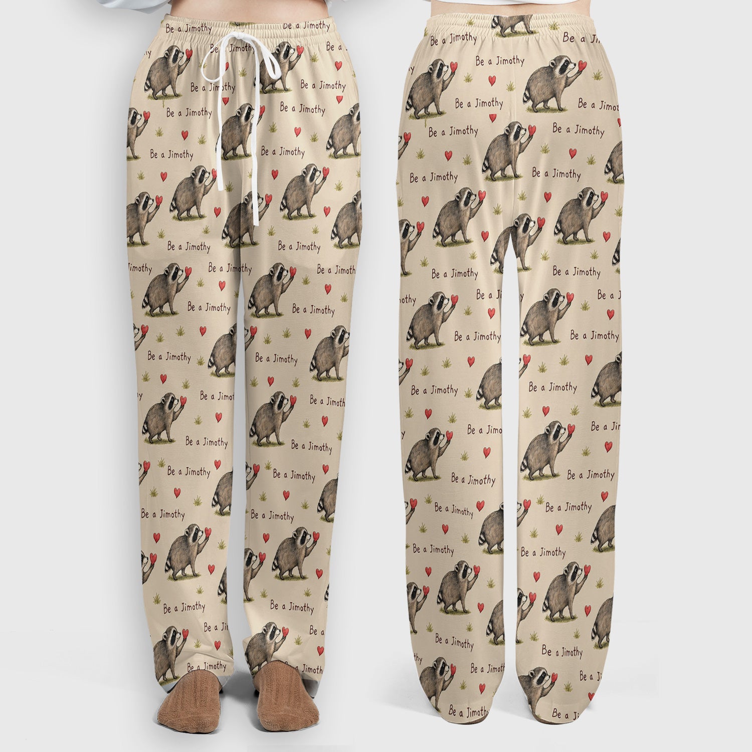 Cute Be A Jimothy Raccoon Hearts Scrub Set, Scrub Pants and V Neck Top