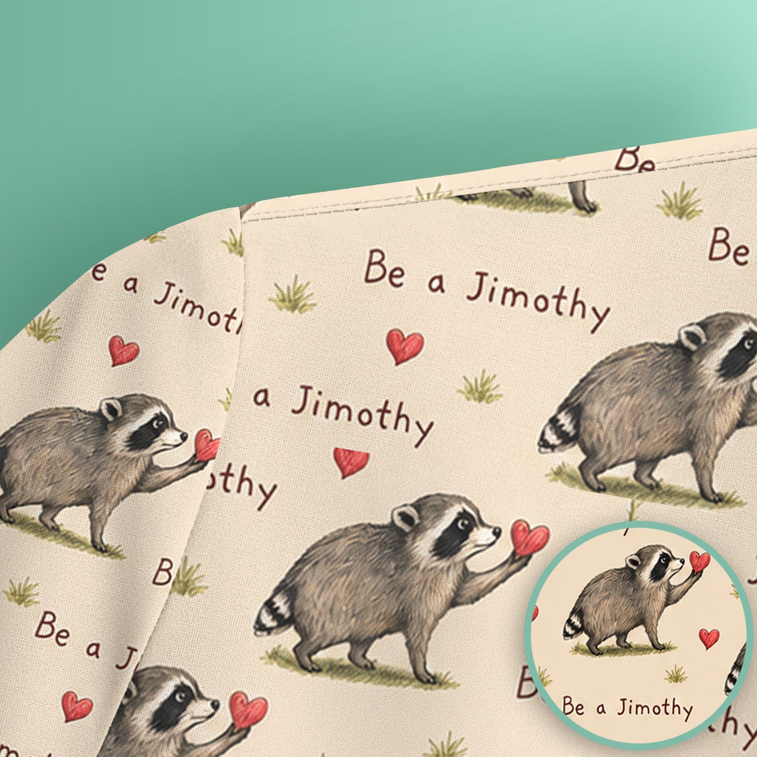 Cute Be A Jimothy Raccoon Hearts Scrub Top, Comfortable Scrubs for Nurses