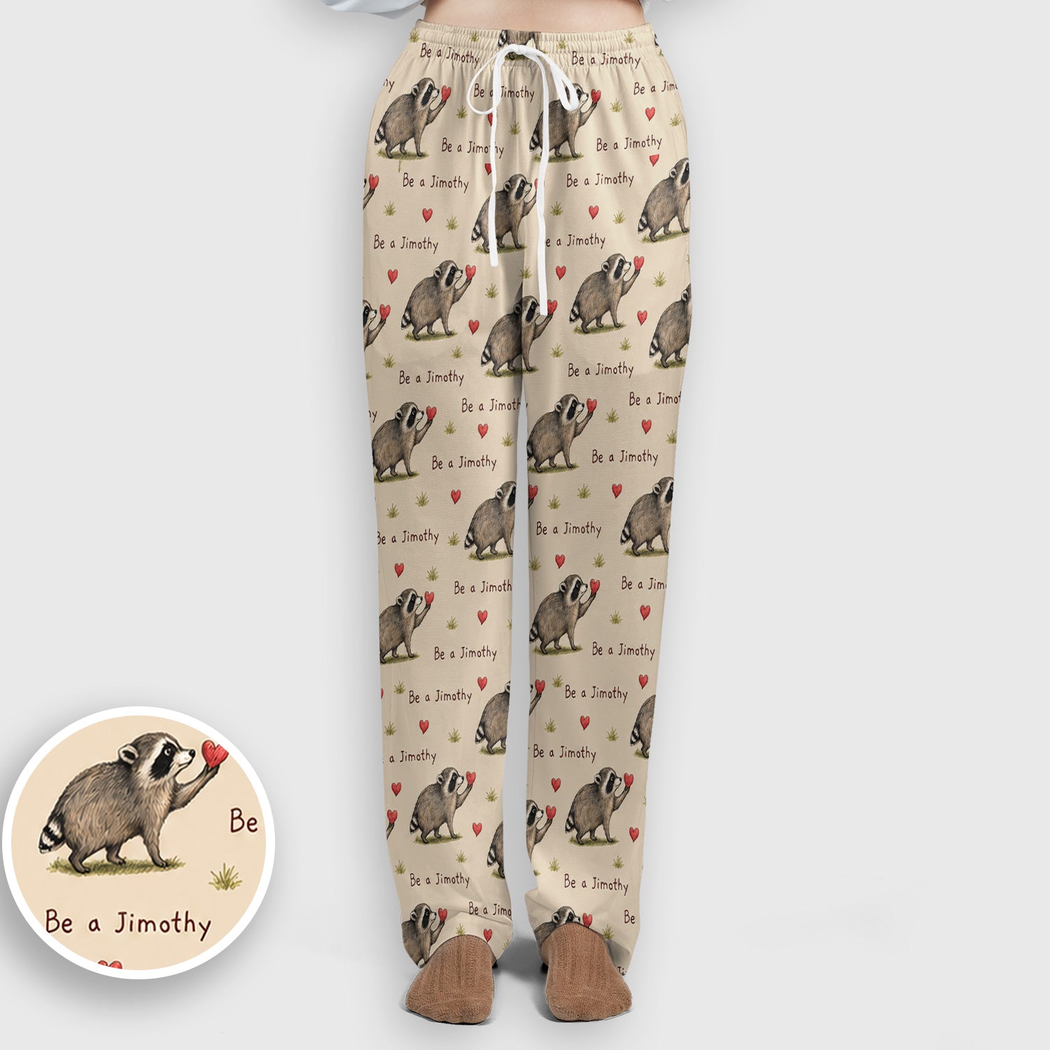 Cute Be A Jimothy Raccoon Hearts Scrub Set, Scrub Pants and V Neck Top