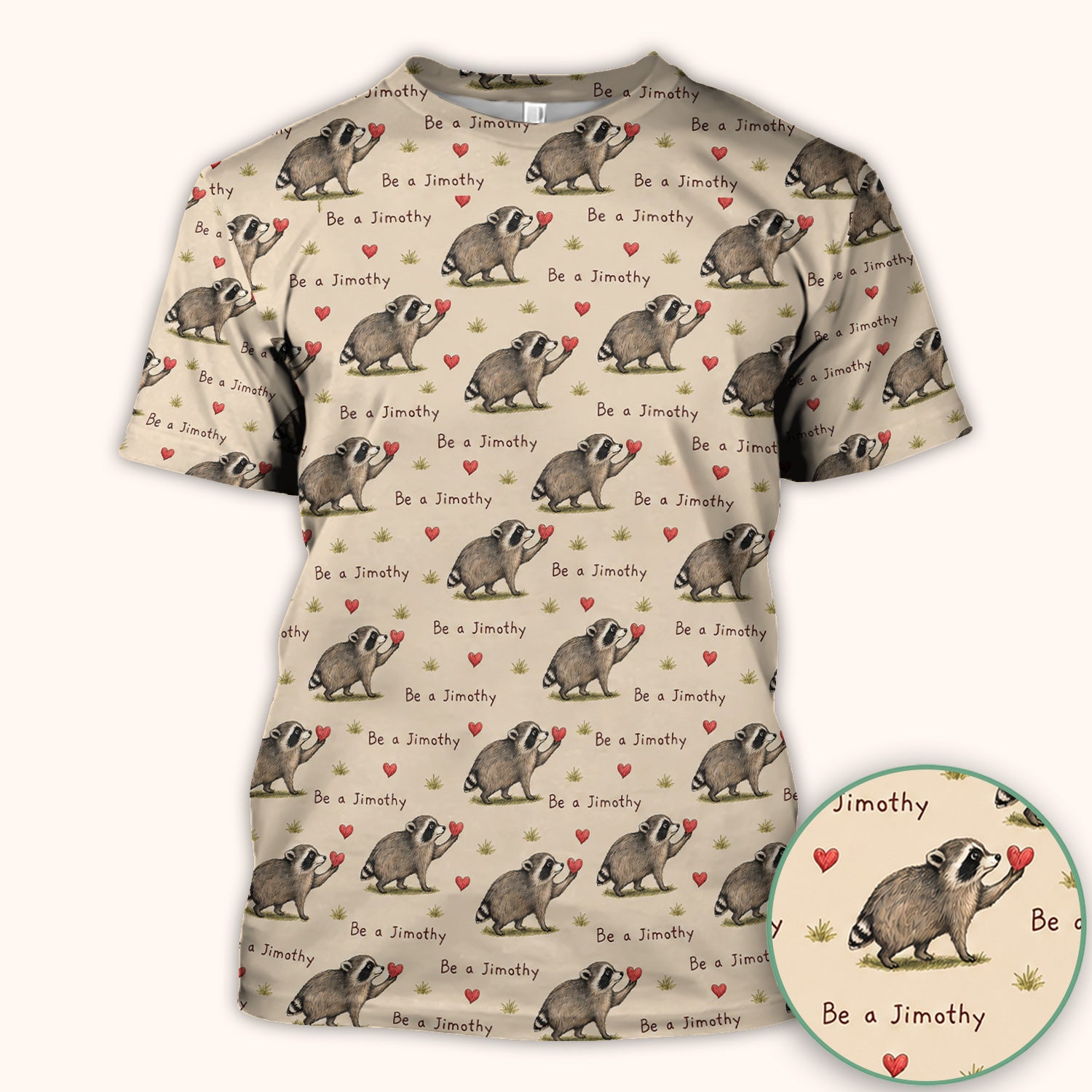 Cute Be A Jimothy Raccoon Hearts Scrub Top, Comfortable Scrubs for Nurses