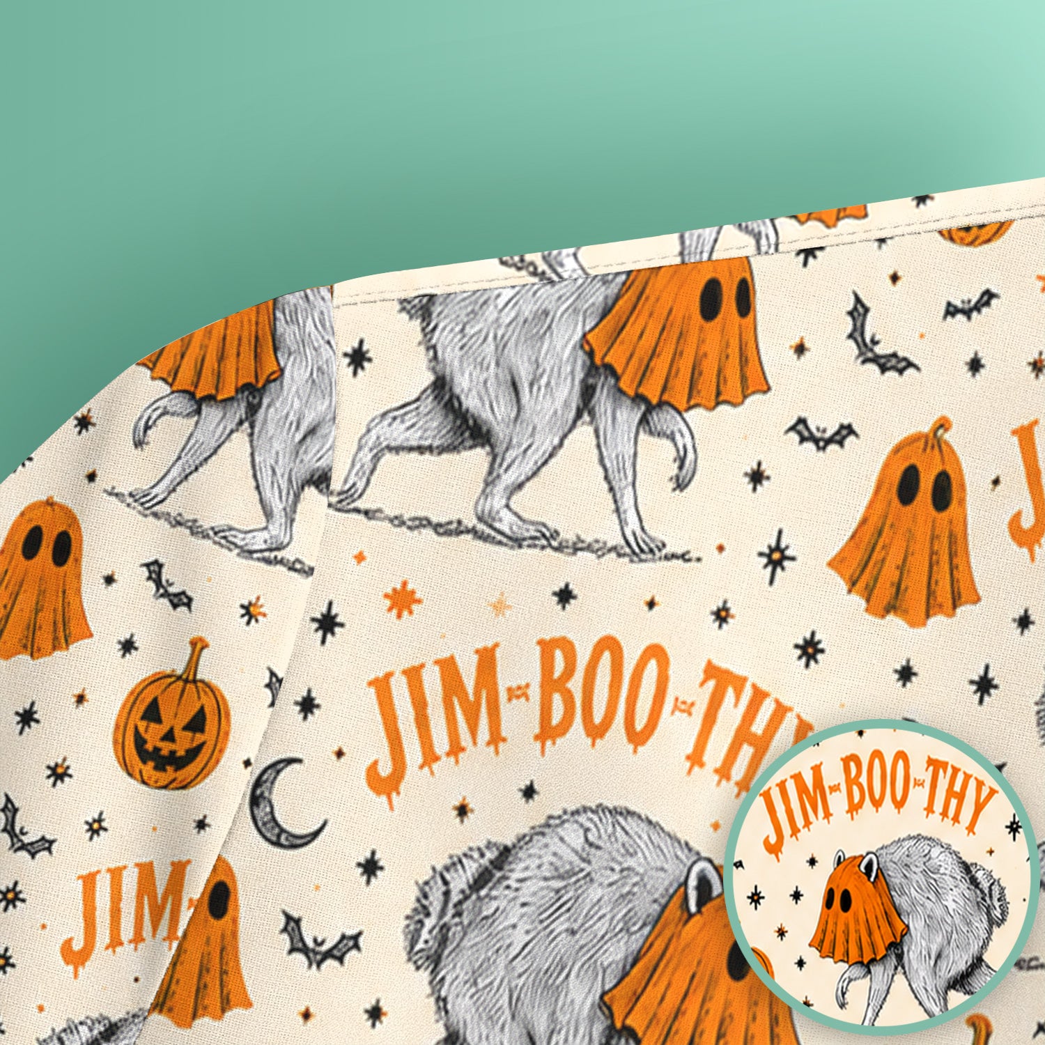 Funny Halloween Ghost Jimothy Pattern Scrub Top, Comfortable Scrubs for Nurses