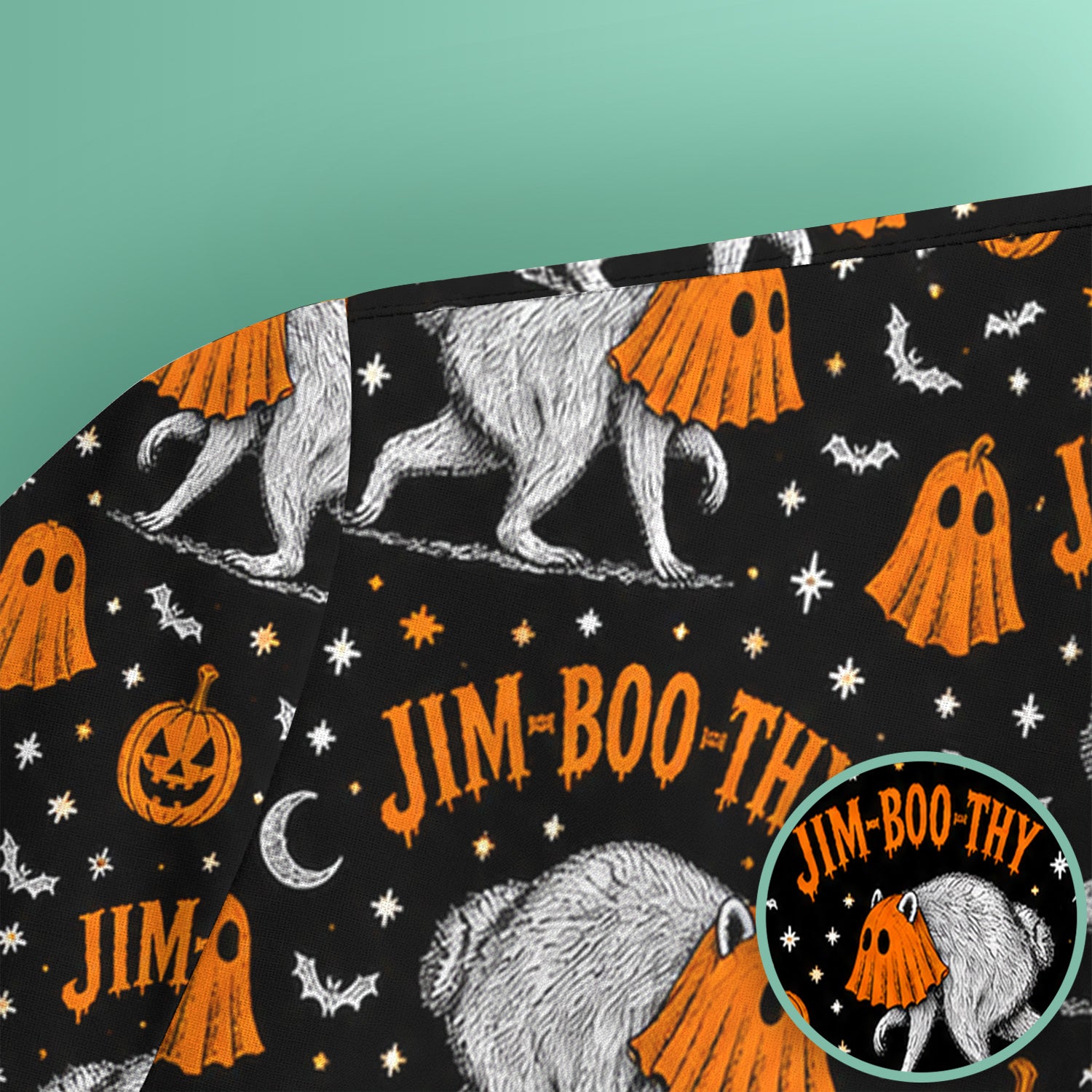 Funny Halloween Ghost Jimothy Pattern Scrub Top, Comfortable Scrubs for Nurses