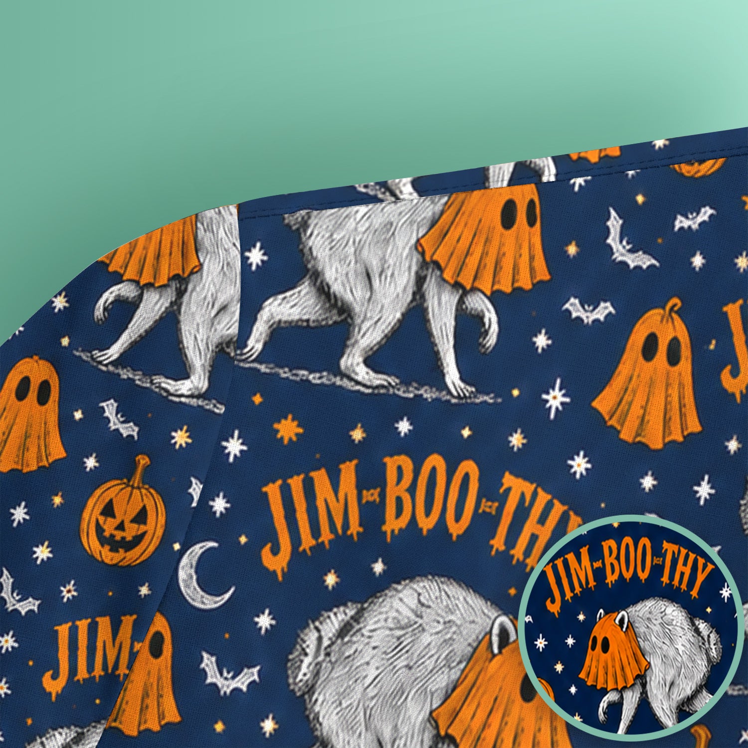 Funny Halloween Ghost Jimothy Pattern Scrub Top, Comfortable Scrubs for Nurses