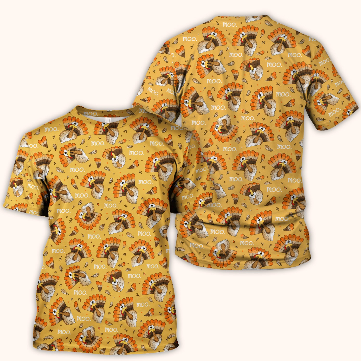 Funny Thanksgiving Moo Turkey Scrub Top, Comfortable Scrubs for Nurses