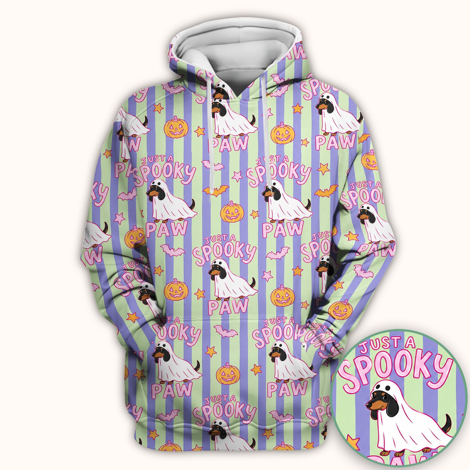 Just A Spooky Dachshund Paw Print Scrub Top, Comfortable Scrubs for Nurses