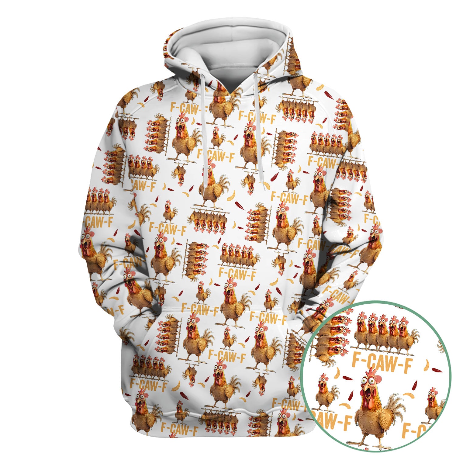Funny Chicken Nurse Scrub Top for Women - Crazy Rooster F-CAW-F Medical Shirt - Quirky Farm Animal Nursing Uniform Gift RN LPN CNA