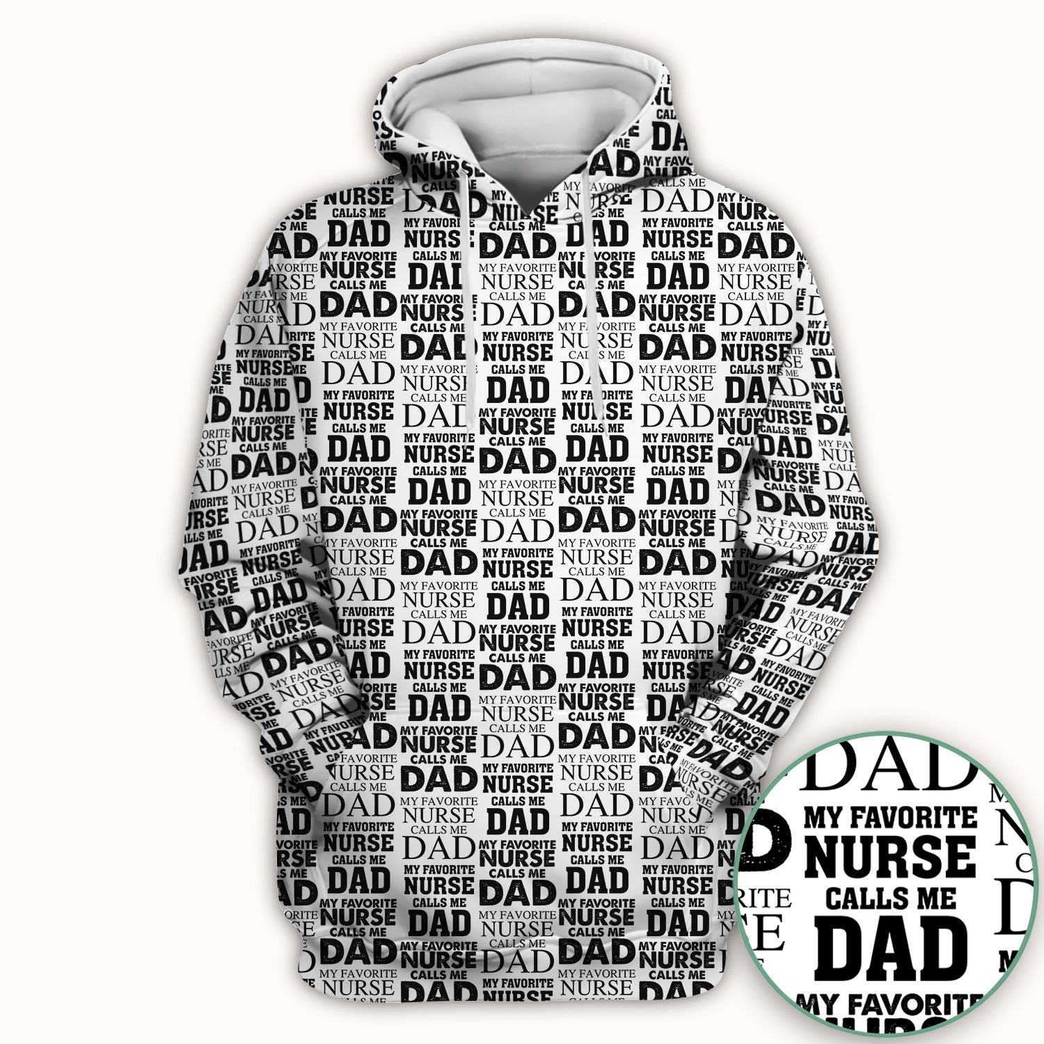Favorite Nurse Calls Dad Pattern Scrub Top, Comfortable Scrubs for Nurses