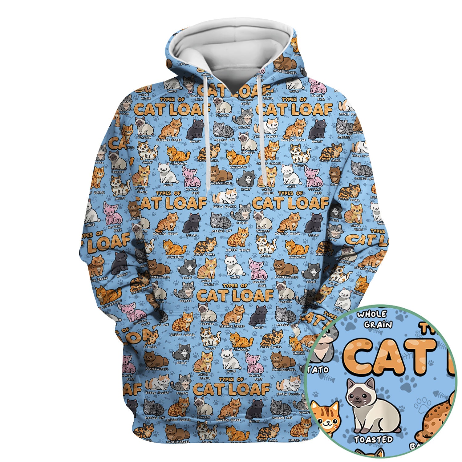 Funny Cat Loaf Scrub Top for Women - Cute Types of Cat Loaf Tee - Cat Lover Nurse Shirt Medical Uniform RN LPN CNA Gift