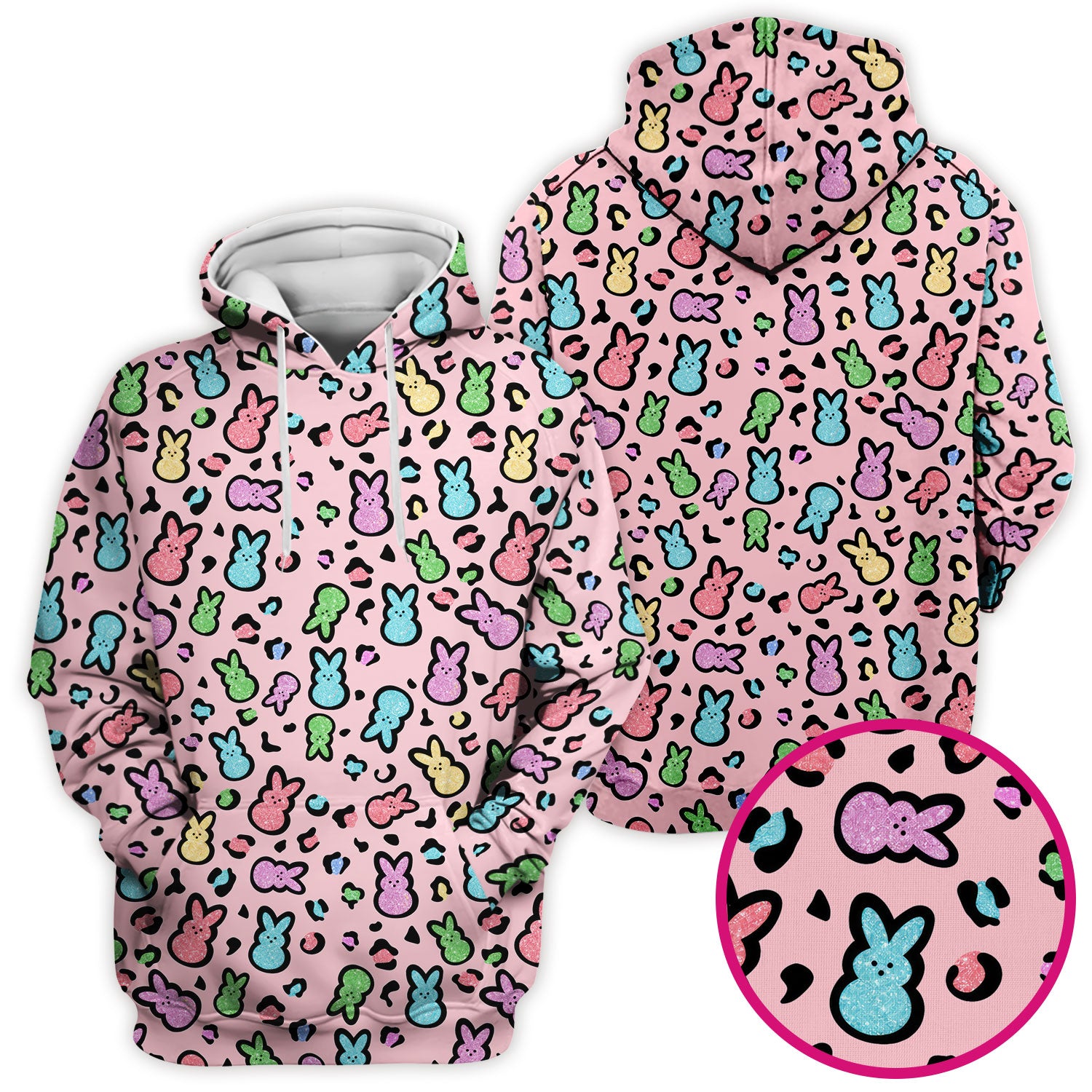 Cute Easter Bunny Pastel Pattern Scrub Top, Comfortable Scrubs for Nurses
