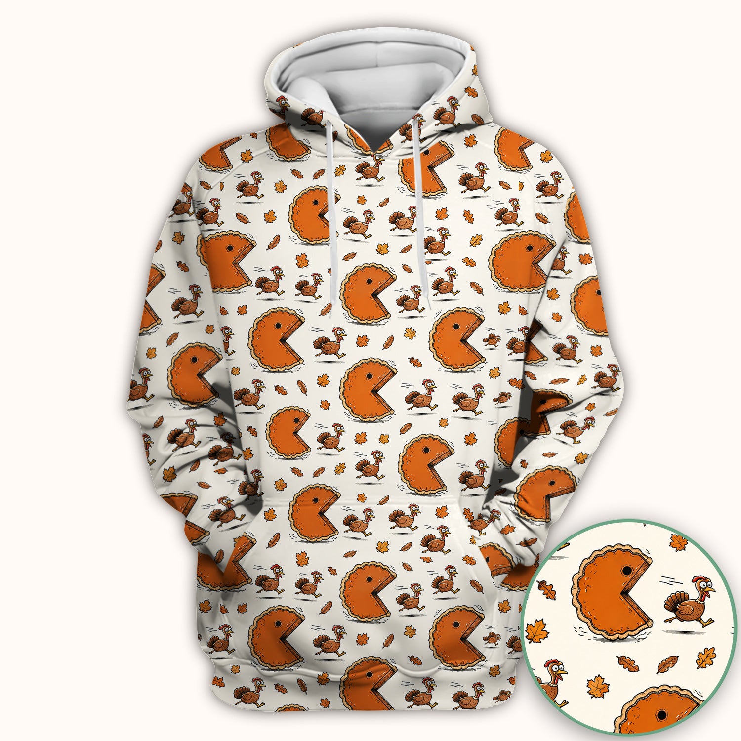 Thanksgiving Pie Chasing Turkey Scrub Top, Comfortable Scrubs for Nurses