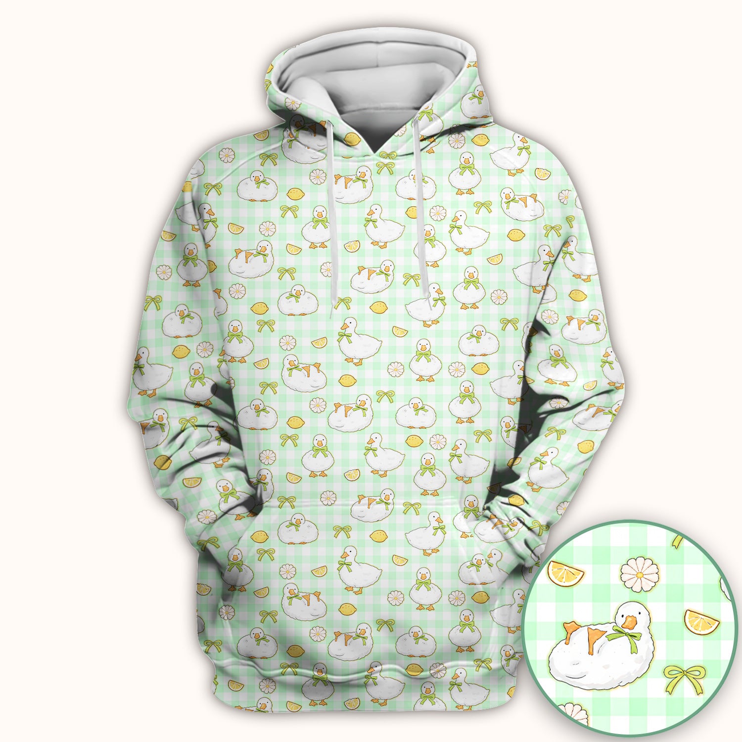Adorable Ducks Lemon Daisy Pattern Scrubs Top, Comfortable Scrubs for Nurses