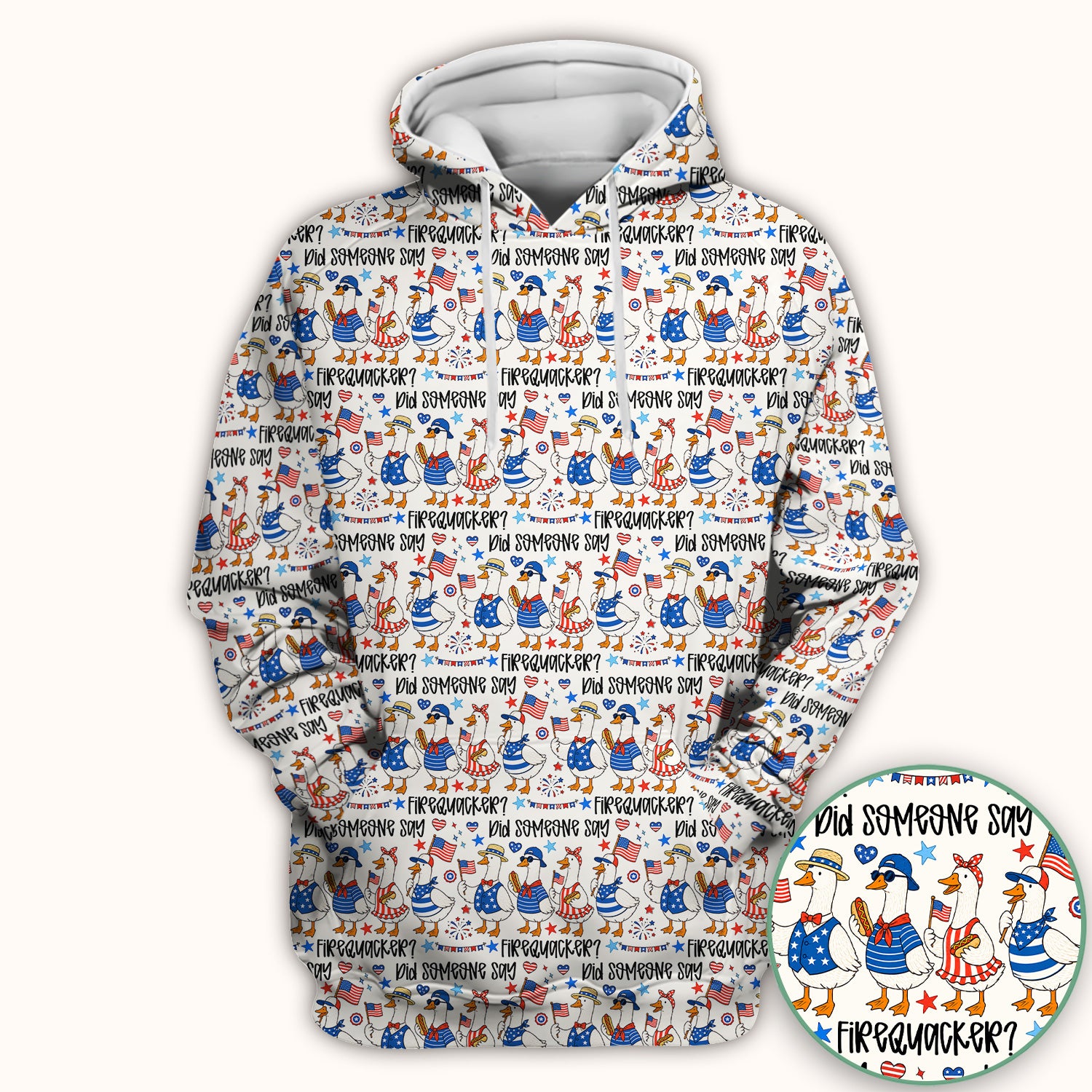 Funny Patriotic Goose Pattern Scrub Top, Comfortable Scrubs for Nurses