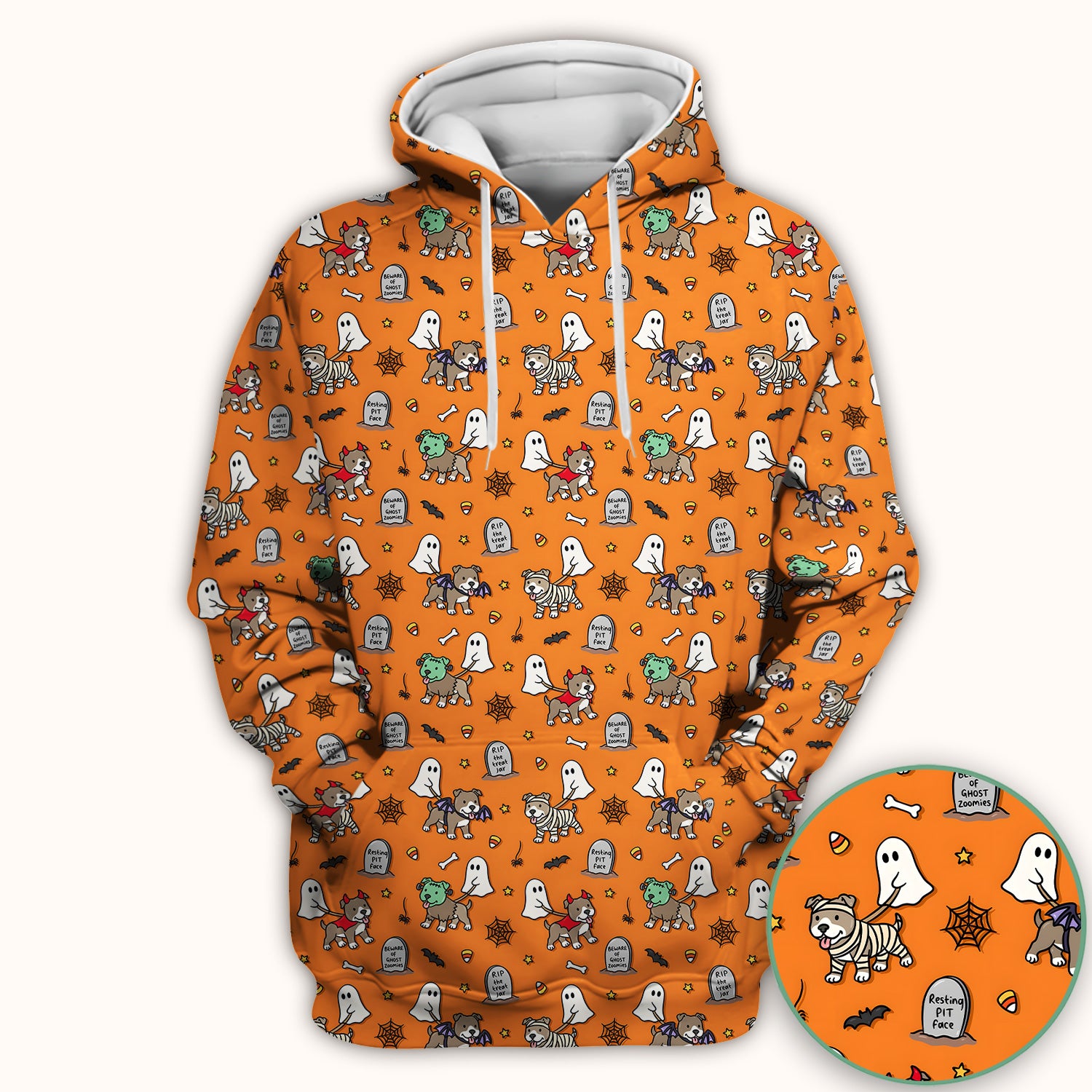 Cute Halloween Pit Bull Costumes Scrub Top, Comfortable Scrubs for Nurses