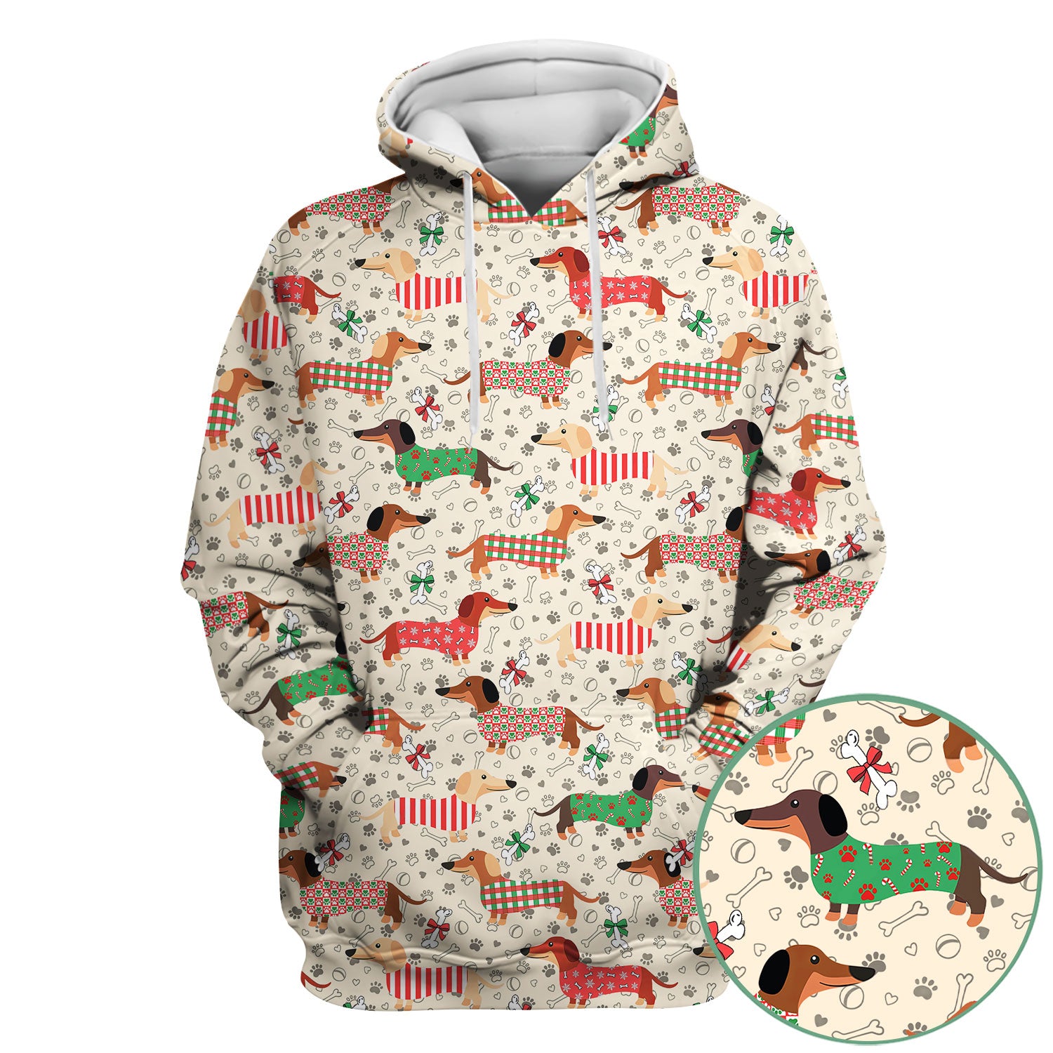 Christmas Sausage Dog Scrub Top - Festive Dachshund Holiday Nursing Shirt - Cute Puppy Lover Gift