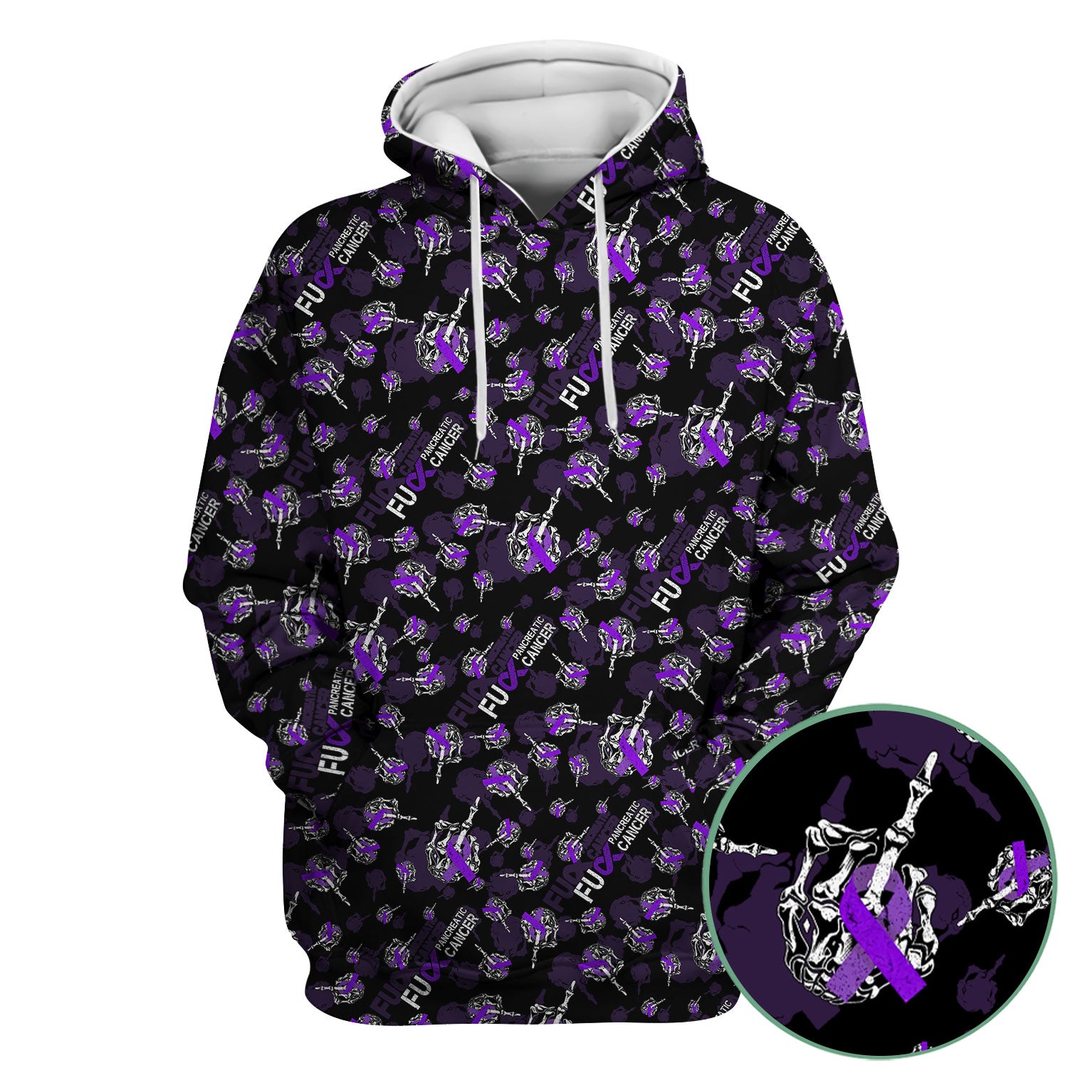Fuck Pancreatic Cancer Scrub Top - Purple Ribbon Awareness Nurse Shirt - Bold Medical Uniform Gift for Cancer Support Fighters