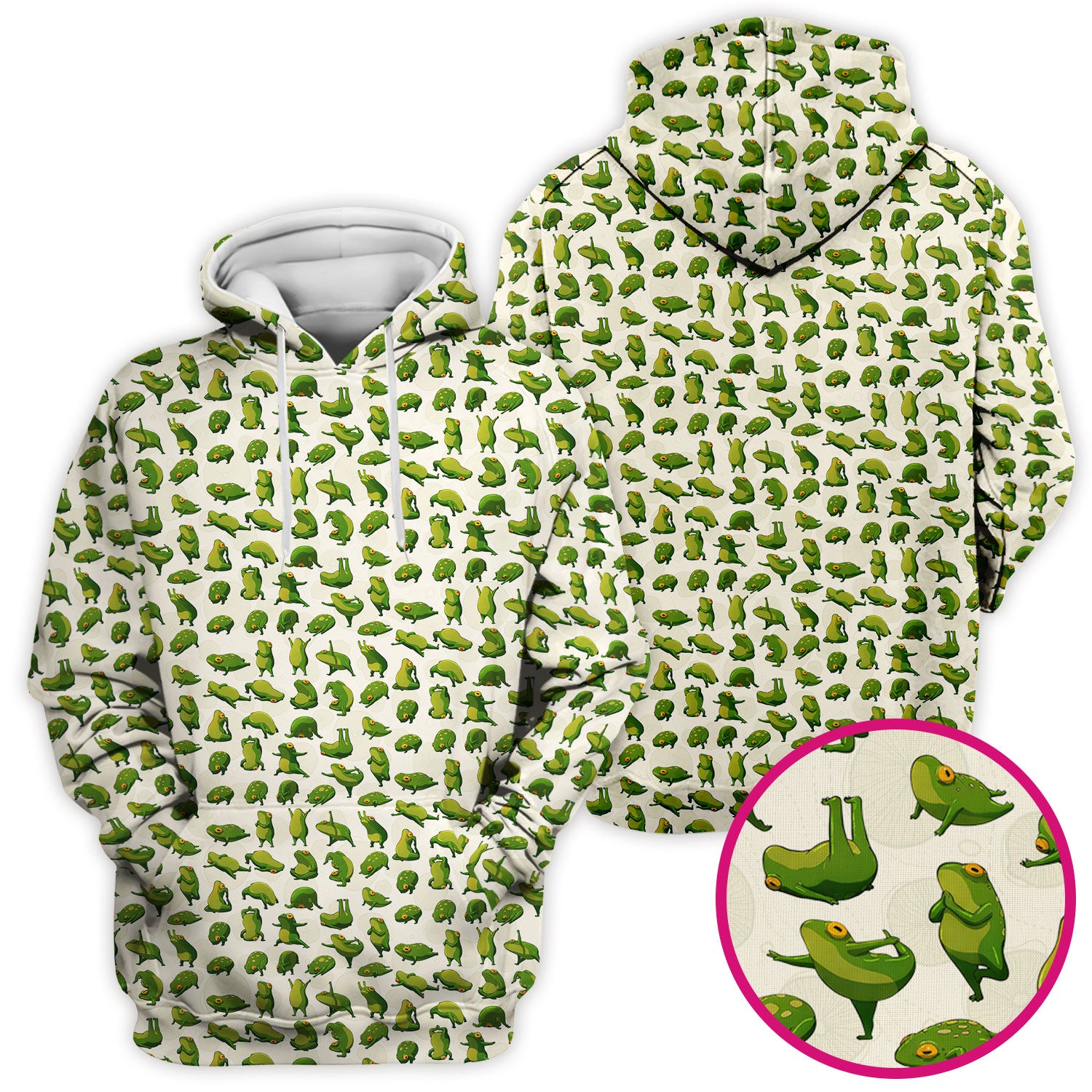 Cute Frog Cartoon Pattern Scrub Top, Comfortable Scrubs for Nurses