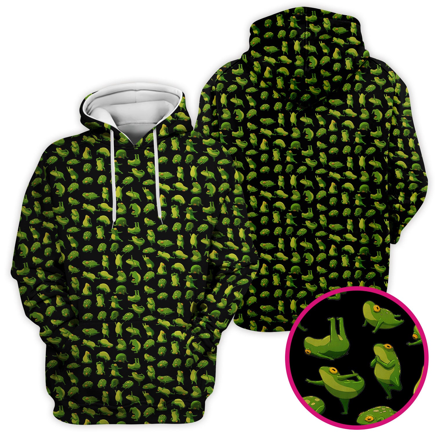 Cute Frog Cartoon Pattern Scrub Top, Comfortable Scrubs for Nurses