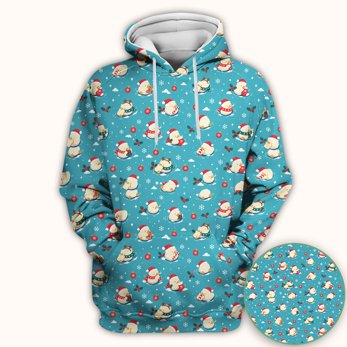 Christmas Ducks In Santa Hats Scrub Top, Comfortable Scrubs for Nurses