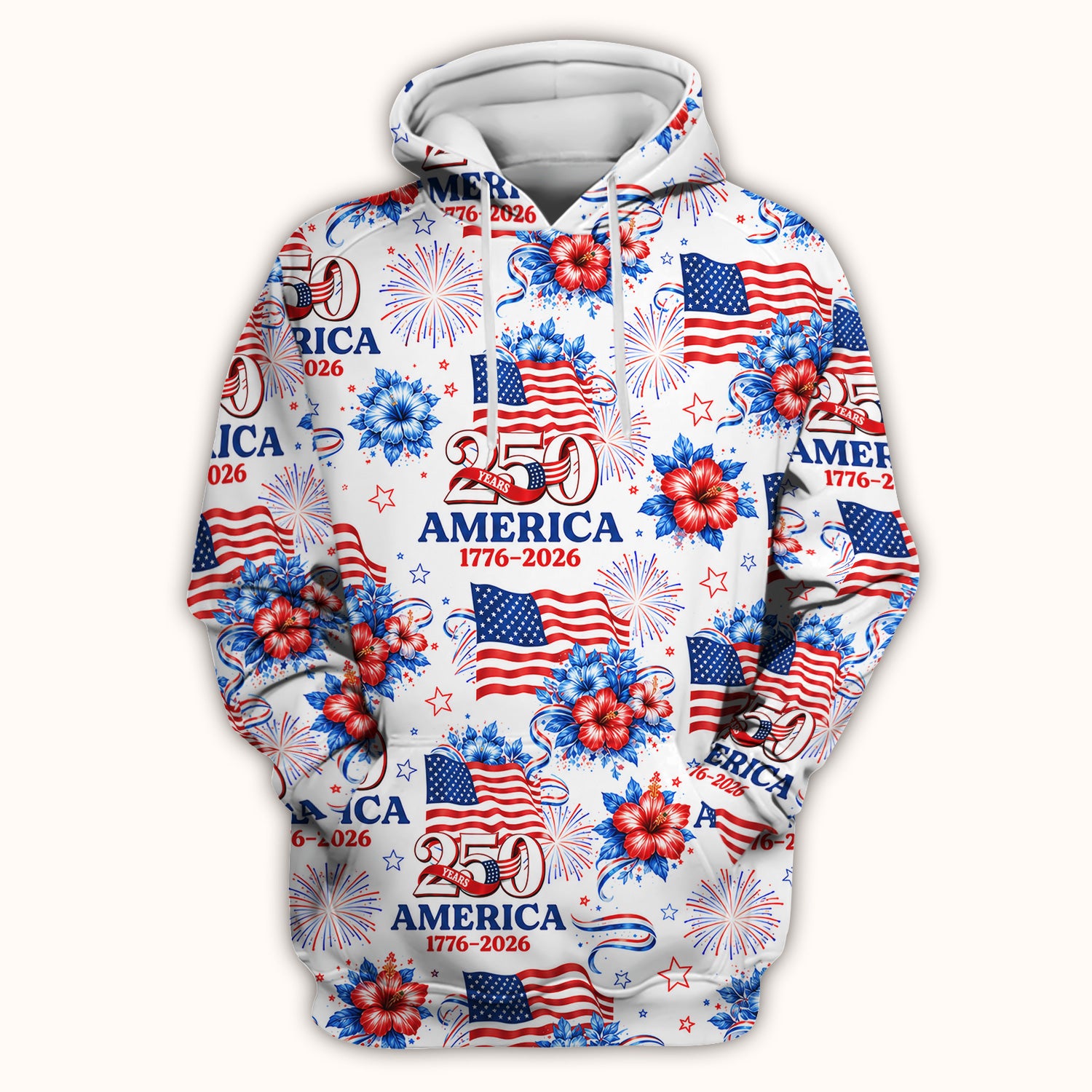 America 250 with Flag Firework Pattern Scrub Top, Comfortable Scrubs for Nurses