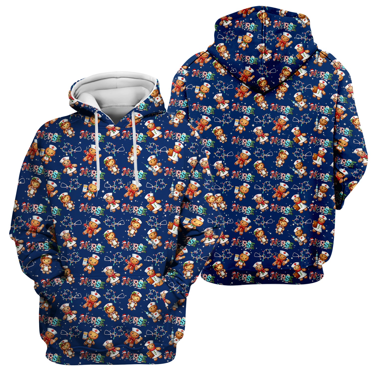 Christmas Gingerbread Nurse Scrub Top - Cute Holiday Medical Uniform for Women - Gift for RN CNA LPN LVN EN