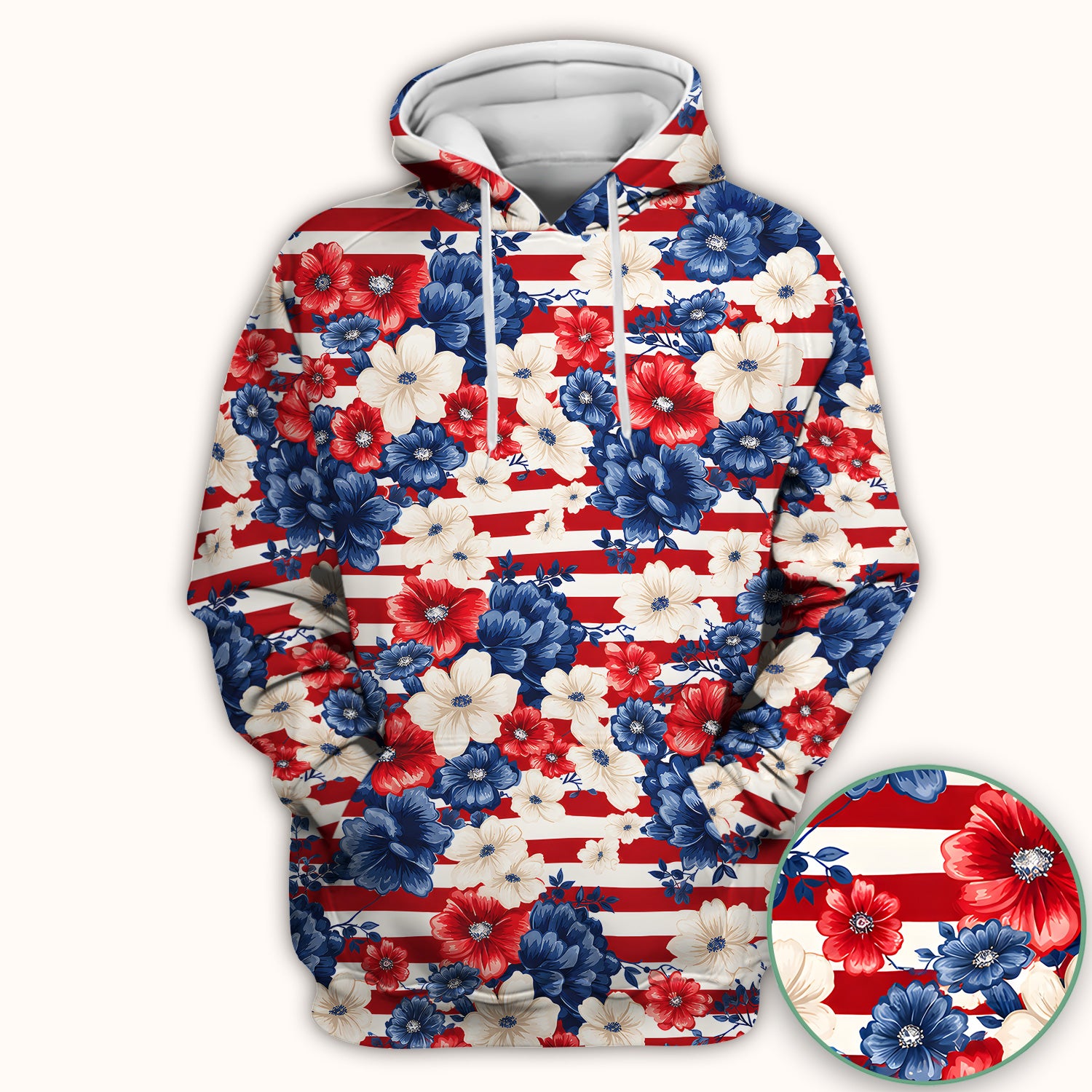 Patriotic Floral Nurse for RN & CNA, American Flag Healthcare Workers Medical Uniform Scrub Top, Comfortable Scrubs for Nurses