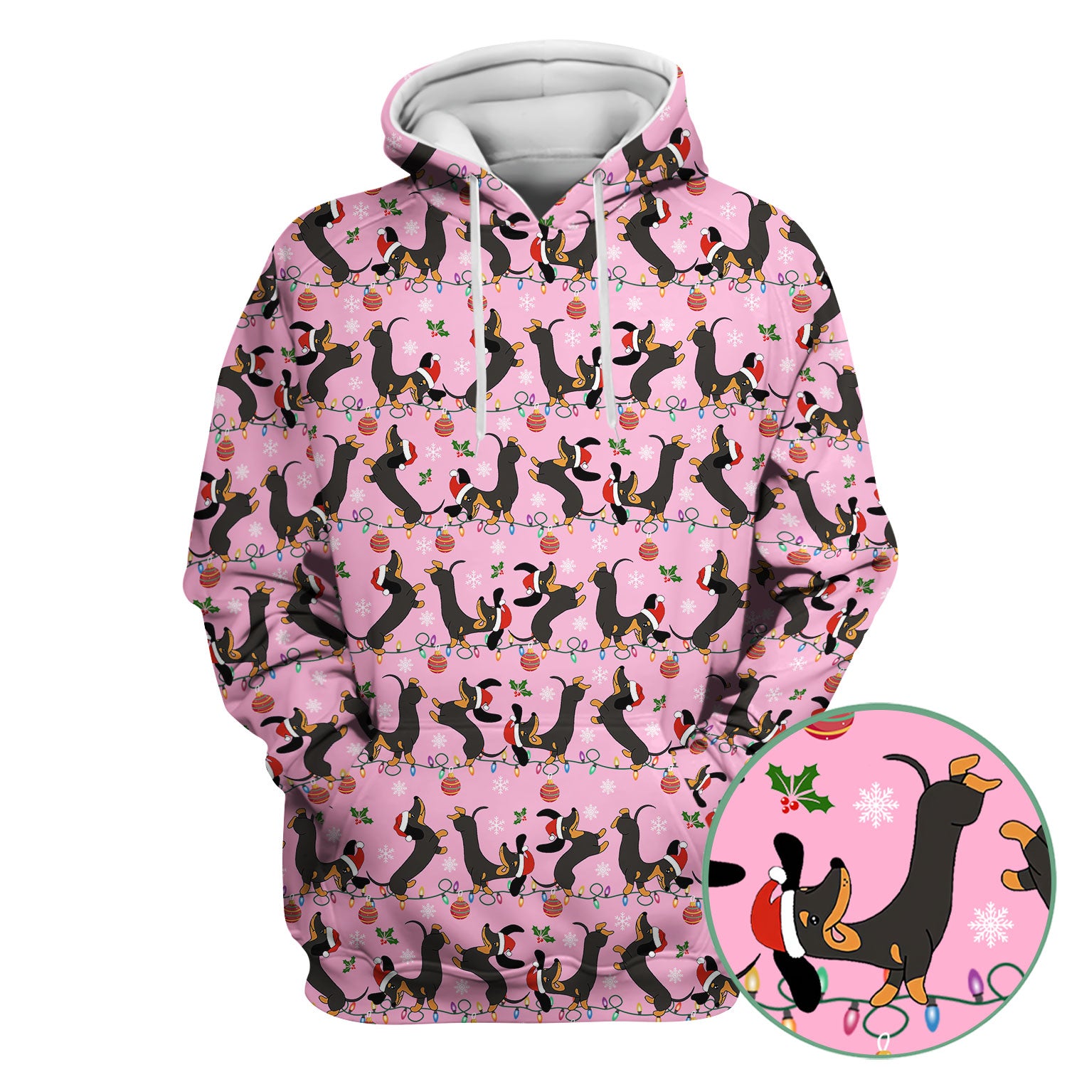 Christmas Dachshund Scrub Top - Cute Wiener Dog Holiday Nurse Shirt for Women - Festive Medical Uniform for RN CNA LPN