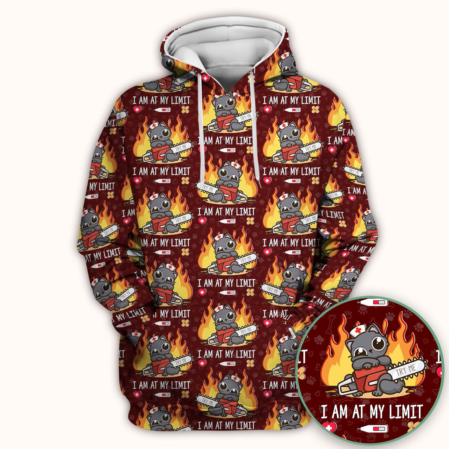 Funny Nurse Cat I Am At My Limit Scrub Top, Comfortable Scrubs for Nurses