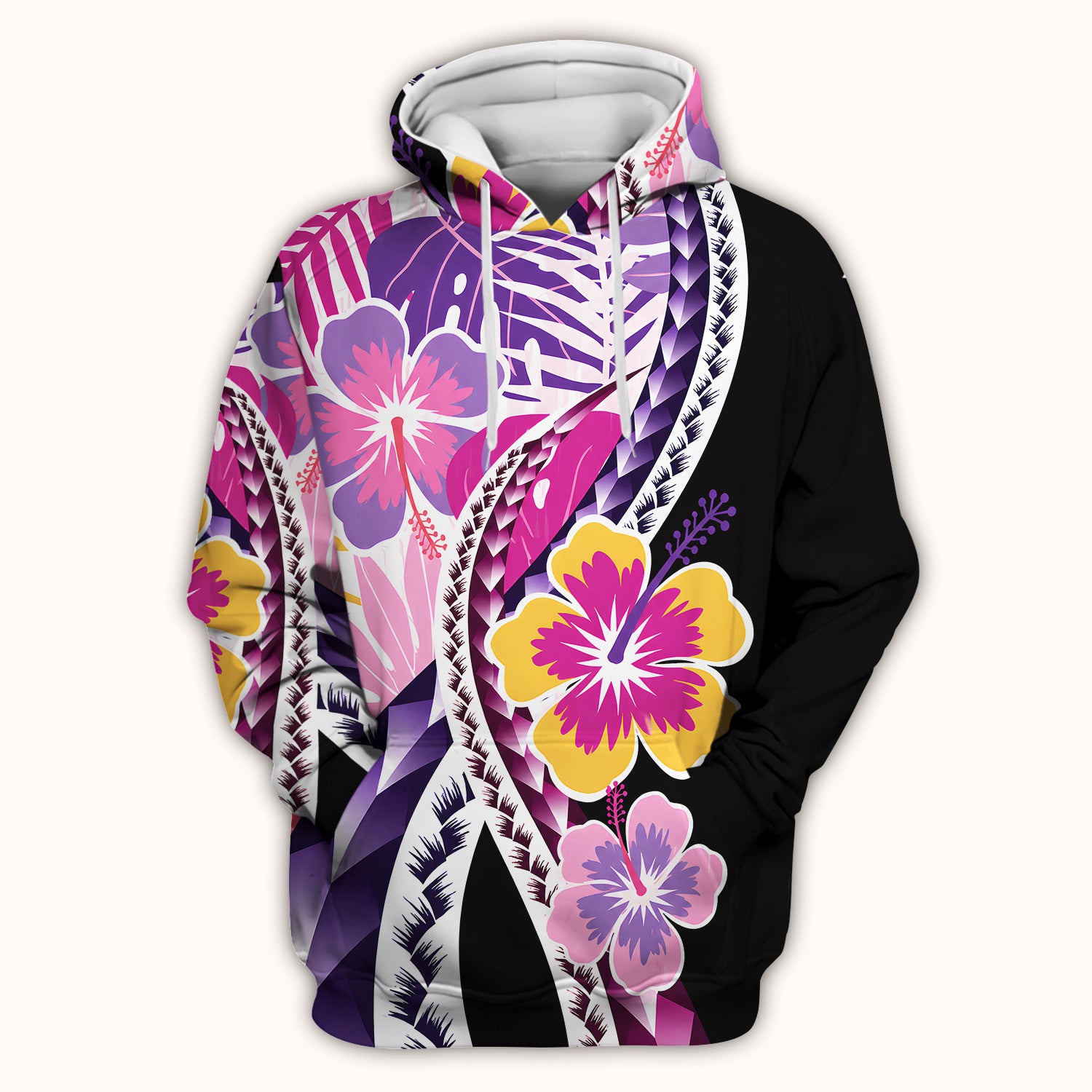 Nurse Tropical Hibiscus Leaf Pattern Scrub Top, Comfortable Scrubs for Nurses