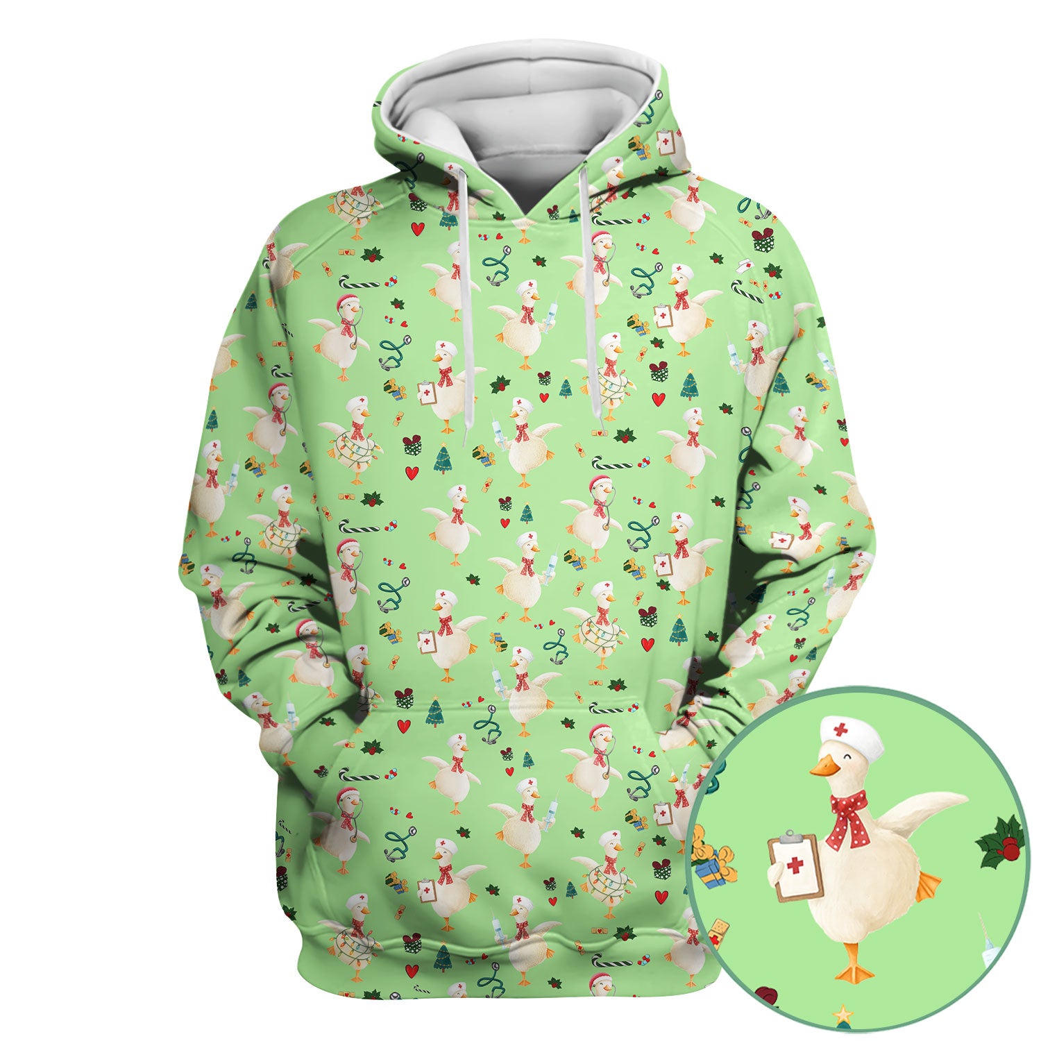Cute Christmas Goose Scrub for Nurses - Funny Holiday Medical Shirt - Festive Xmas Top for RN CNA LPN Nursing Student Gift