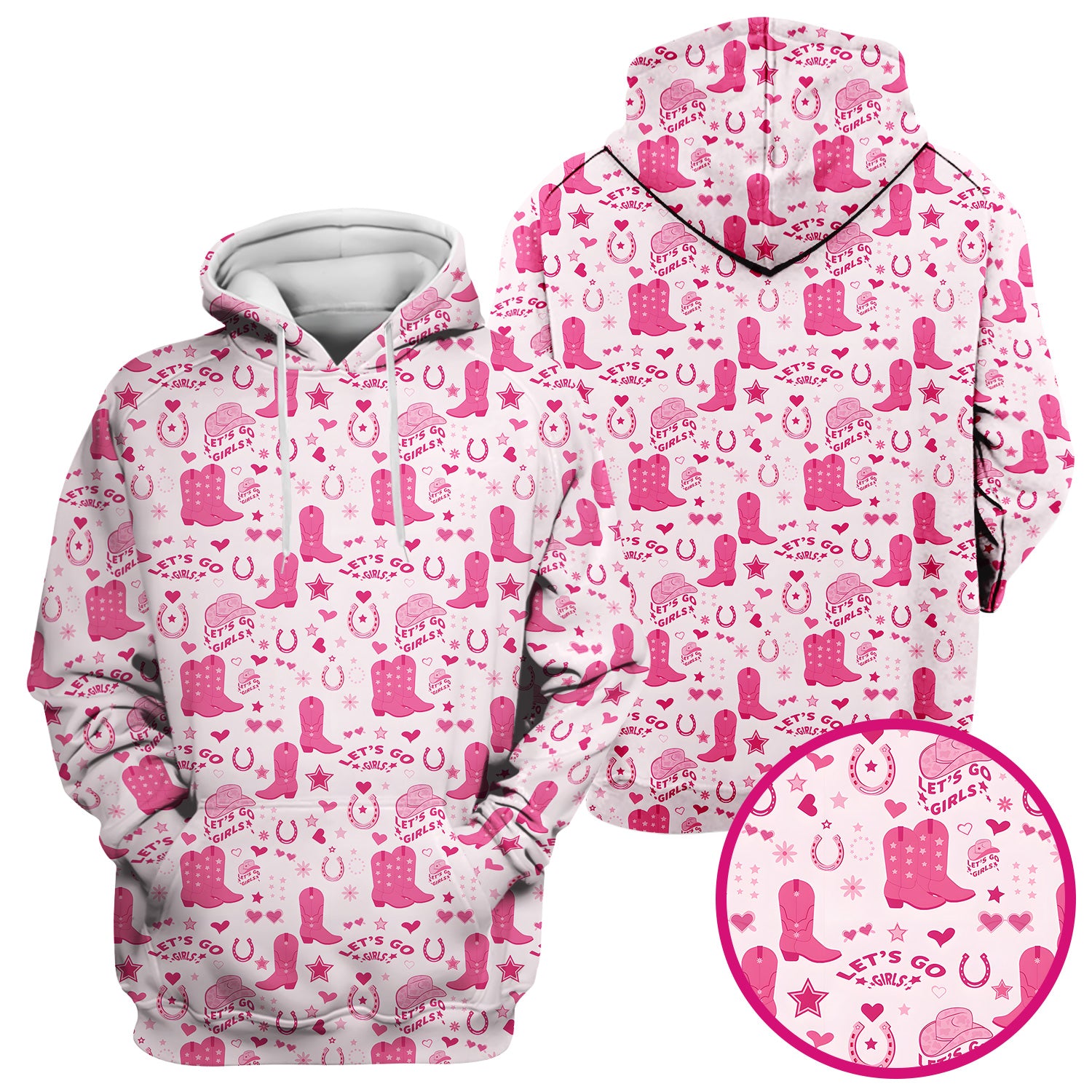 Pink Cowgirl Boots Print Scrub Top, Comfortable Scrubs for Nurses